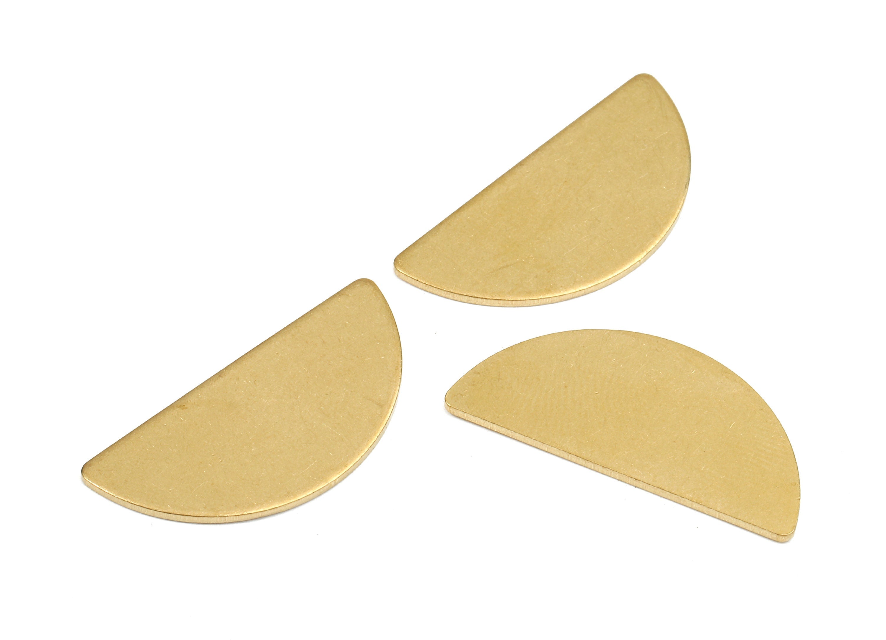 Brass Semicircle Blank - Raw Brass Semicircle Blank - Brass Semicircle Tag - Brass Stamping Tag - 27.99x13.61x1.12mm - PP2438 - DOMEDBAZAAR