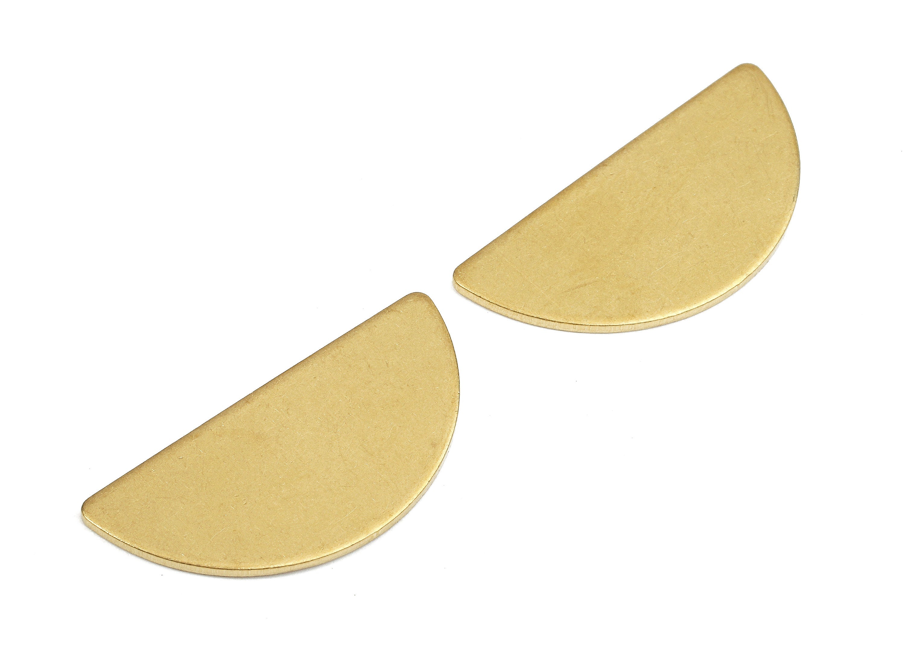 Brass Semicircle Blank - Raw Brass Semicircle Blank - Brass Semicircle Tag - Brass Stamping Tag - 27.99x13.61x1.12mm - PP2438 - DOMEDBAZAAR
