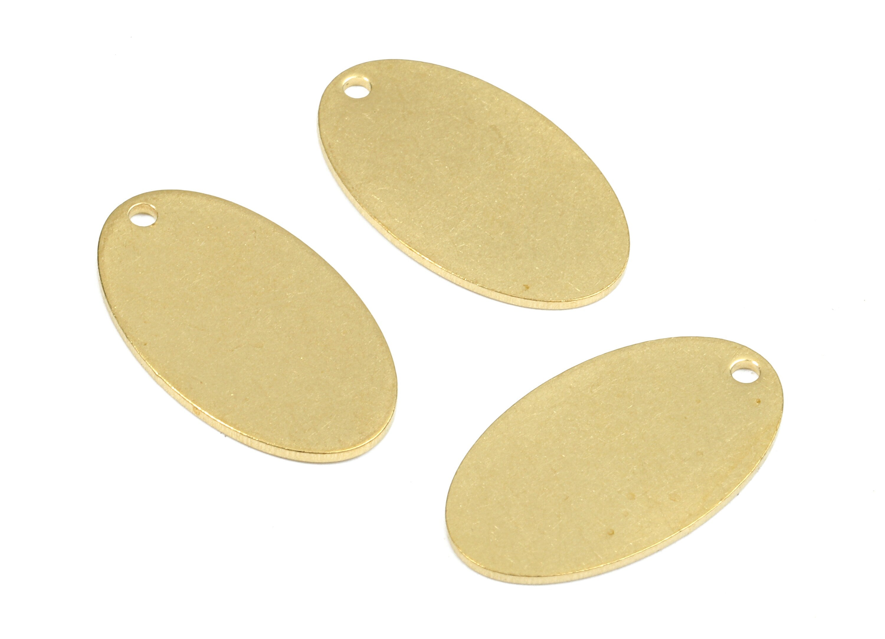 Personalized stamping blank - Brass Oval Charms - Raw Brass Oval Earrings and Pendant - Brass Oval Necklace - 20.82x12.09x0.81mm - PP2452 - DOMEDBAZAAR