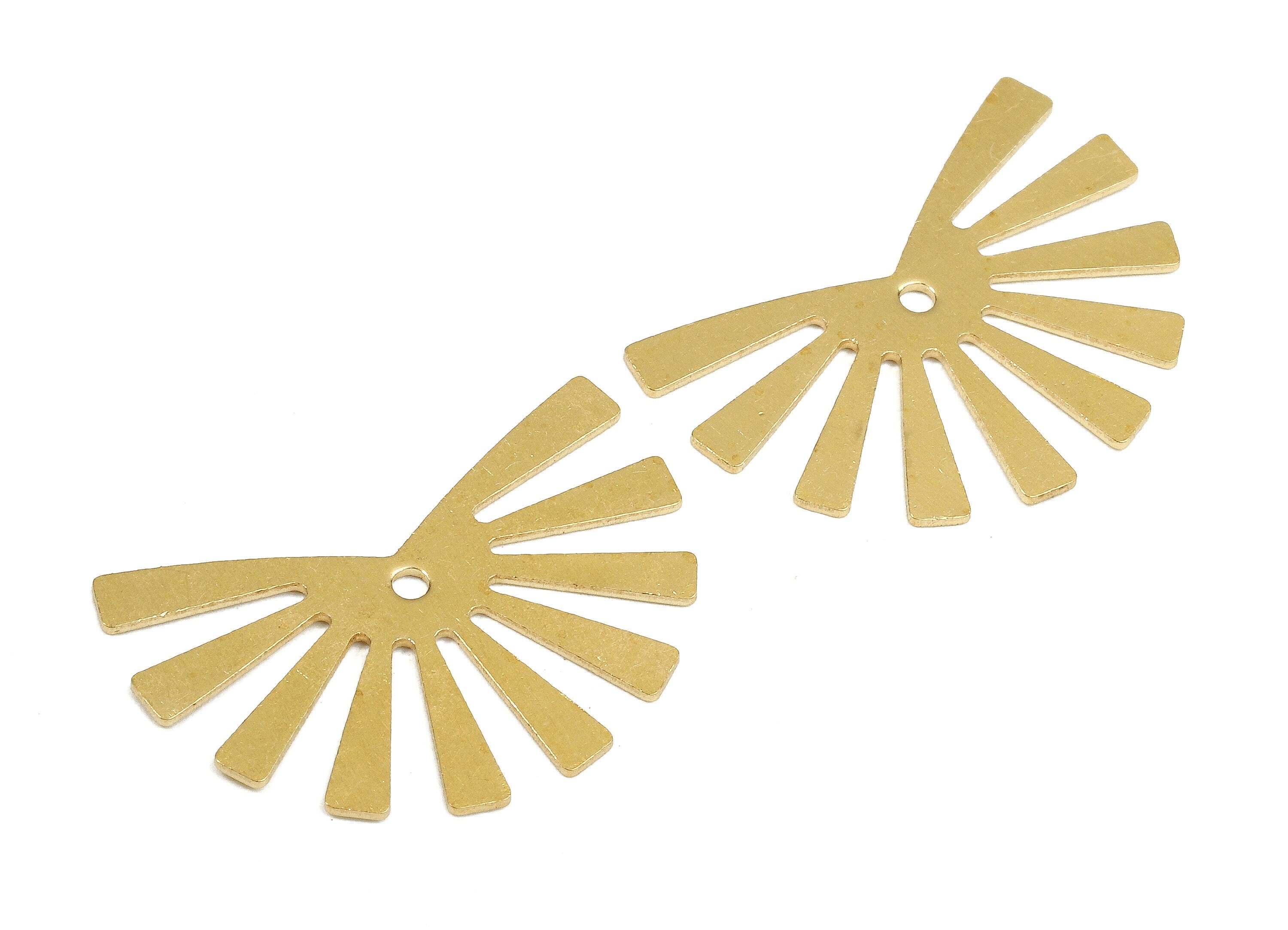 Brass Sun Charms - Raw Brass Sun Earrings and Pendant - Brass Sun Necklace - Jewellery Supplies - 24.83x13.57x0.72mm - PP2510 - DOMEDBAZAAR