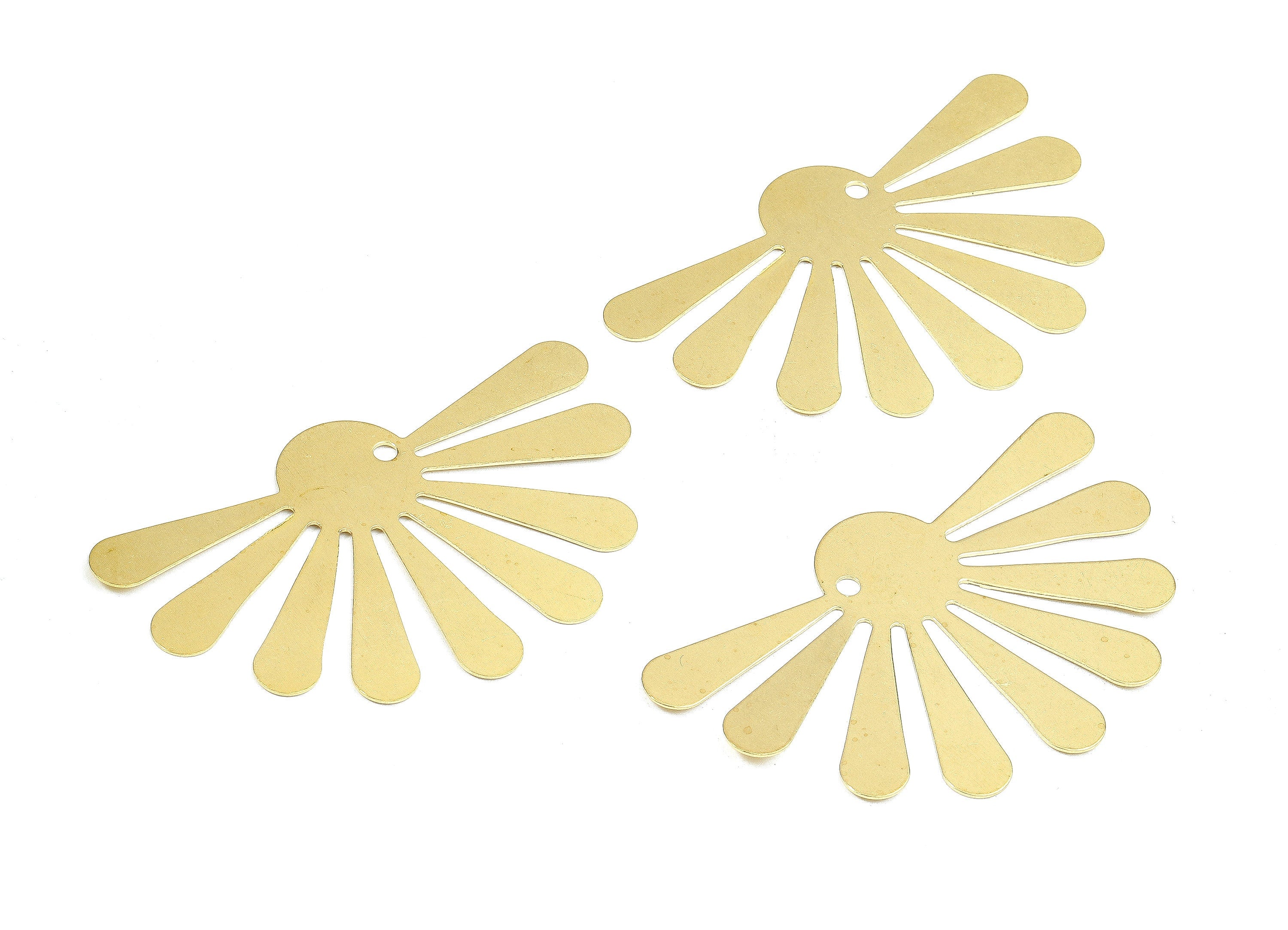 Brass Sun Charms - Raw Brass Sun Earrings and Pendant - Brass Sun Necklace - Jewelry Supplies - 58.41x36.11x0.58mm - PP2416 - DOMEDBAZAAR