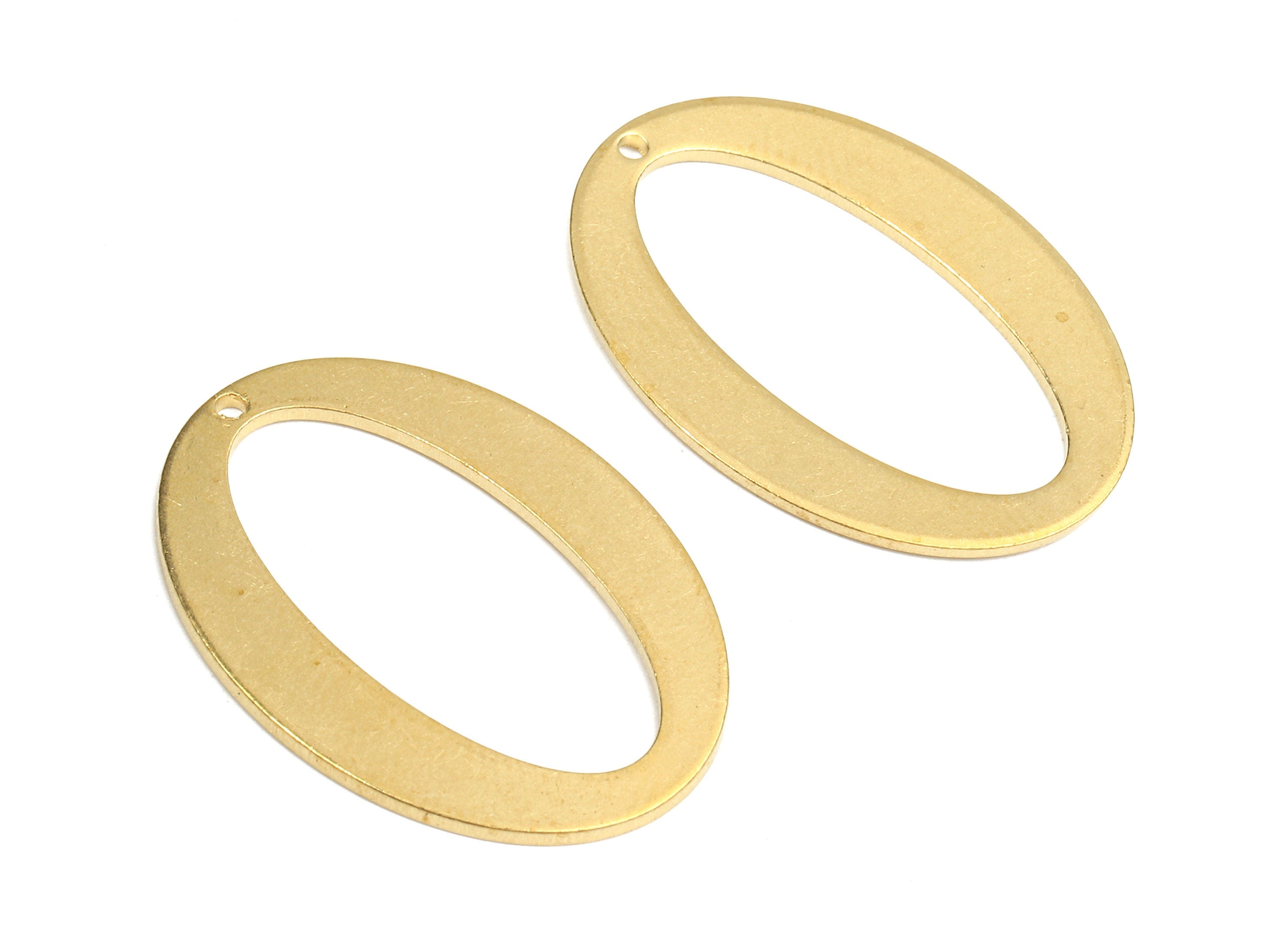 Brass Oval Charms - Raw Brass Oval Earrings and Pendant - Brass Oval Necklace - Jewelry Supplies - 28.18x20.13x1.2mm - PP2672 - DOMEDBAZAAR