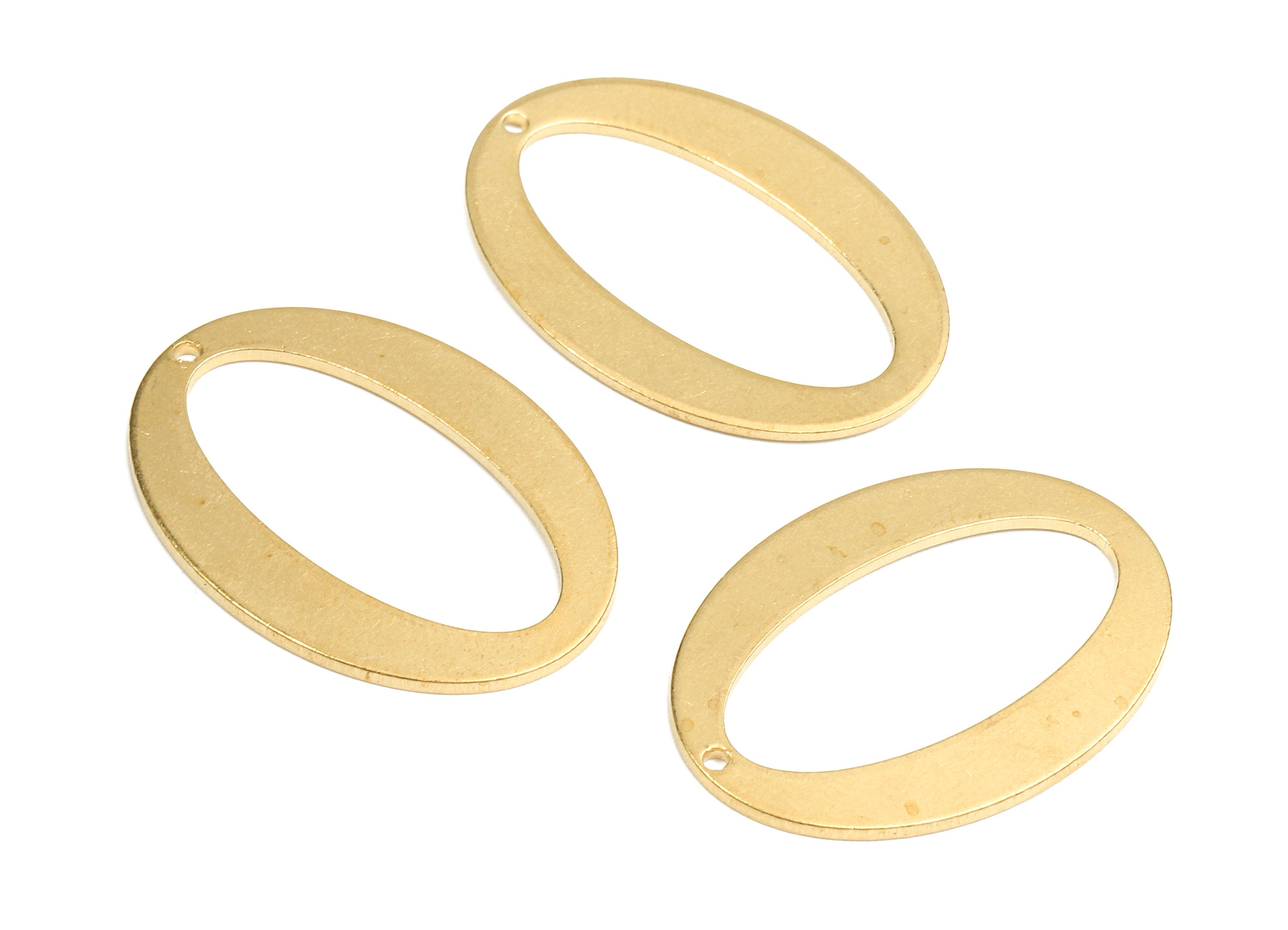 Brass Oval Charms - Raw Brass Oval Earrings and Pendant - Brass Oval Necklace - Jewelry Supplies - 28.18x20.13x1.2mm - PP2672 - DOMEDBAZAAR