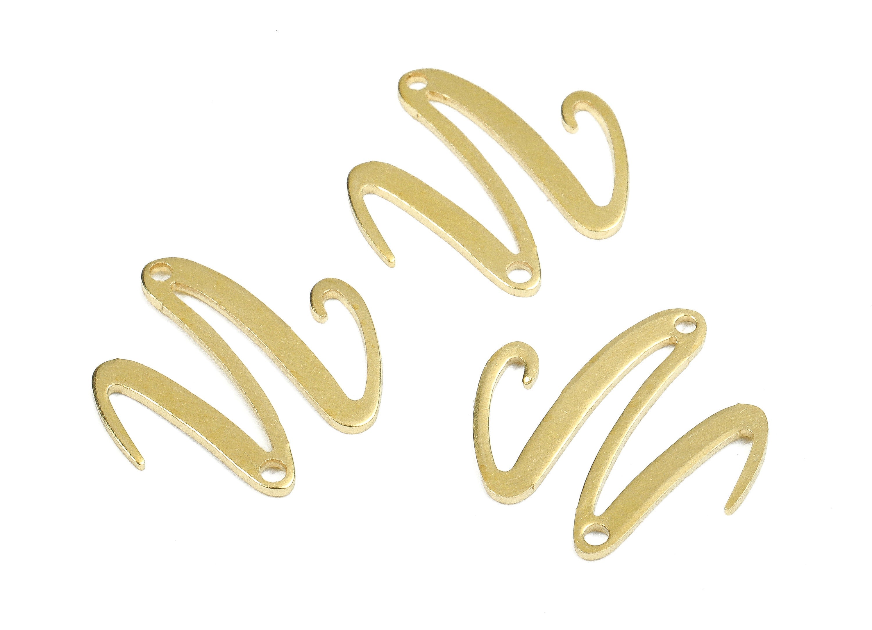 Brass Wave Charms - Raw Brass Wave Earrings and Pendant - Earring Findings - Jewelry Supplies - 18.25x17.97x1.29mm - PP2640 - DOMEDBAZAAR