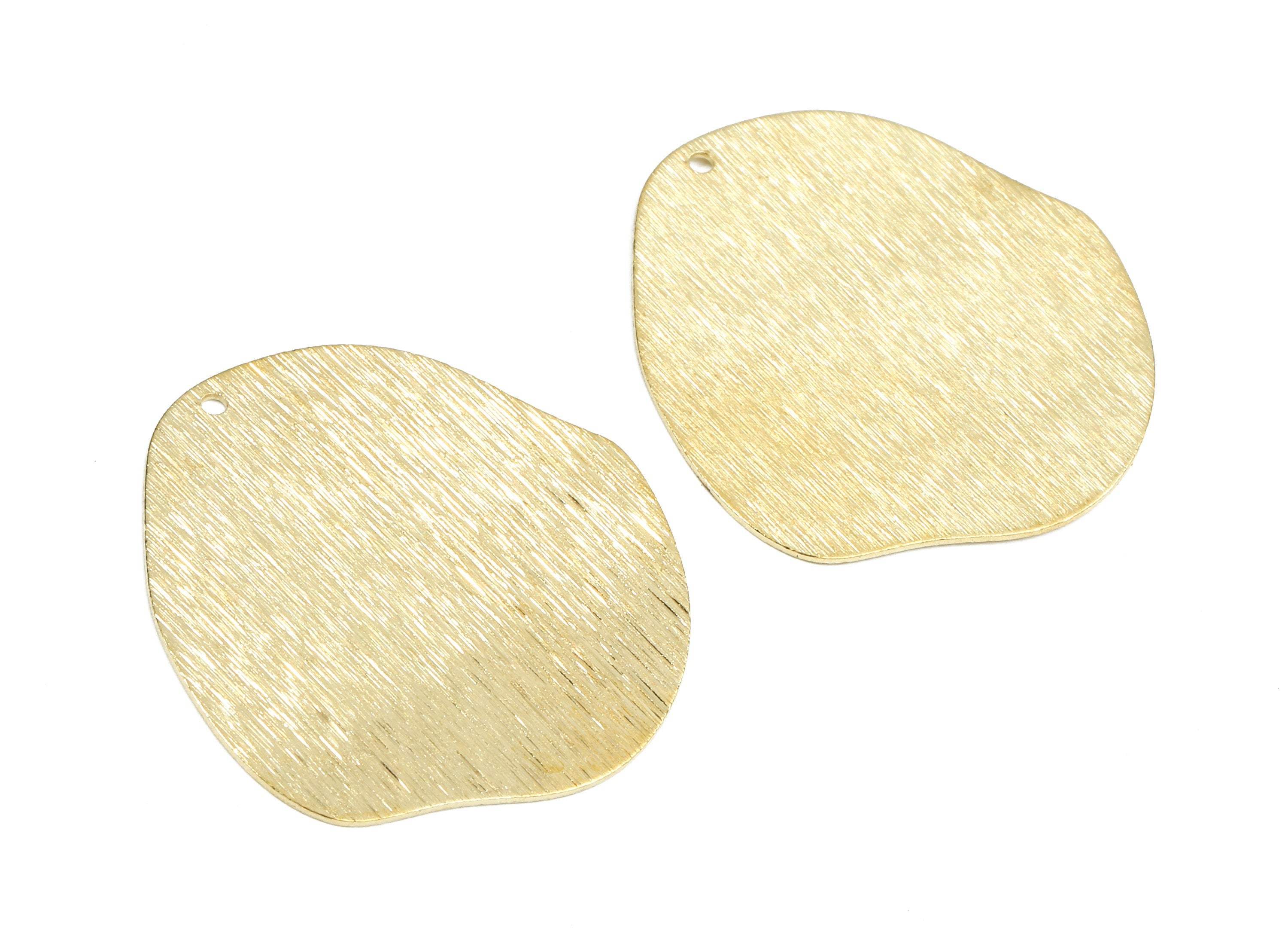 Brass Round Charms - Raw Brass Textured Geometric Earrings and Pendant - Brass Textured Necklace - 34.06x31.07x0.6mm - PP2480 - DOMEDBAZAAR