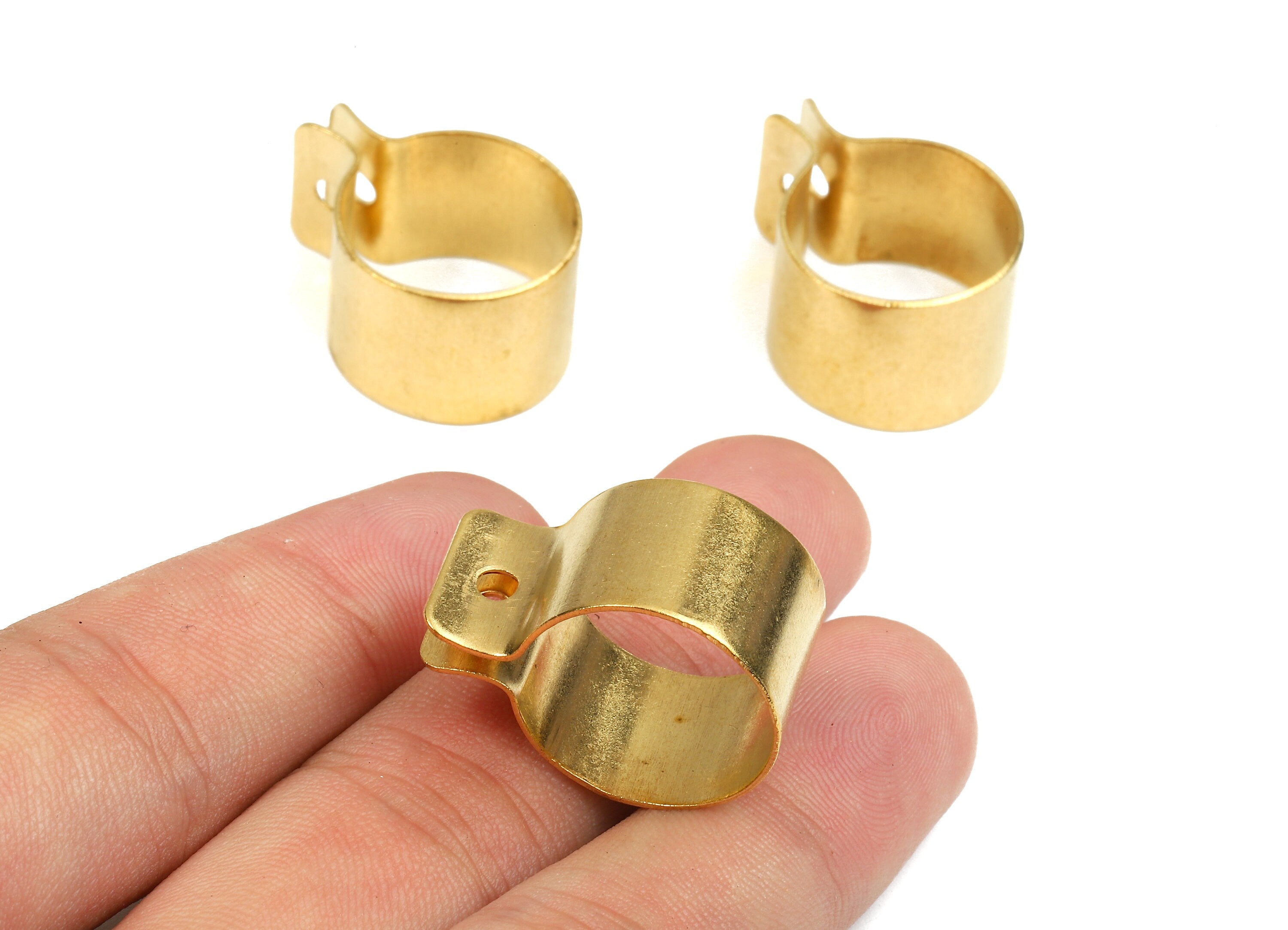 Brass Ring Connectors - Raw Brass Round Pendant & Necklace - Brass Connector Charms - 2 Holes - Jewelry Supplies - 26x18.92x0.86mm - PP2699 - DOMEDBAZAAR