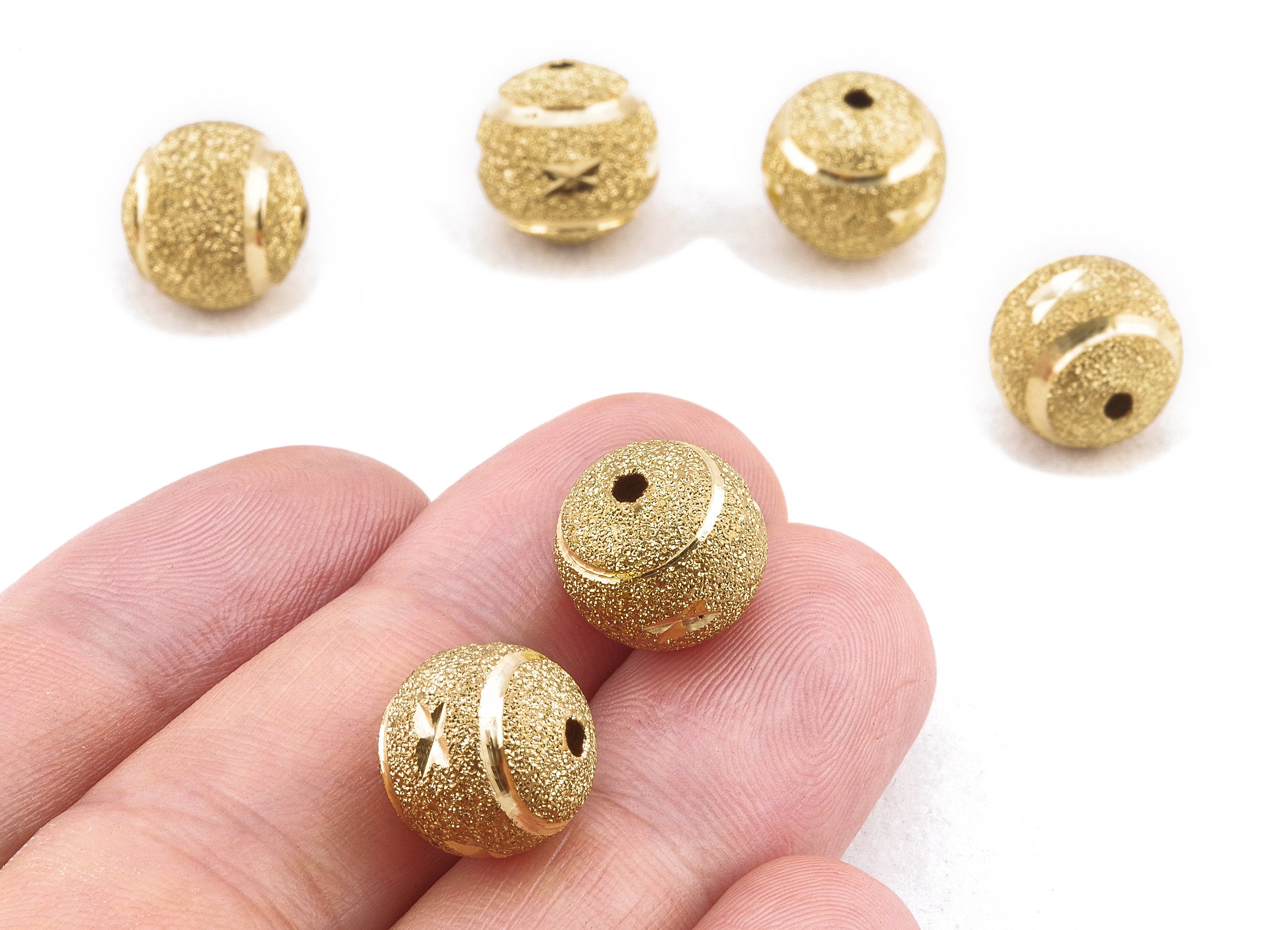 Brass Spacer Ball Beads - Raw Brass Spacer Ball Beads - Necklace Beads - Earring Findings - Jewelry Supplies - 12.03x11.64mm - PP2307 - DOMEDBAZAAR