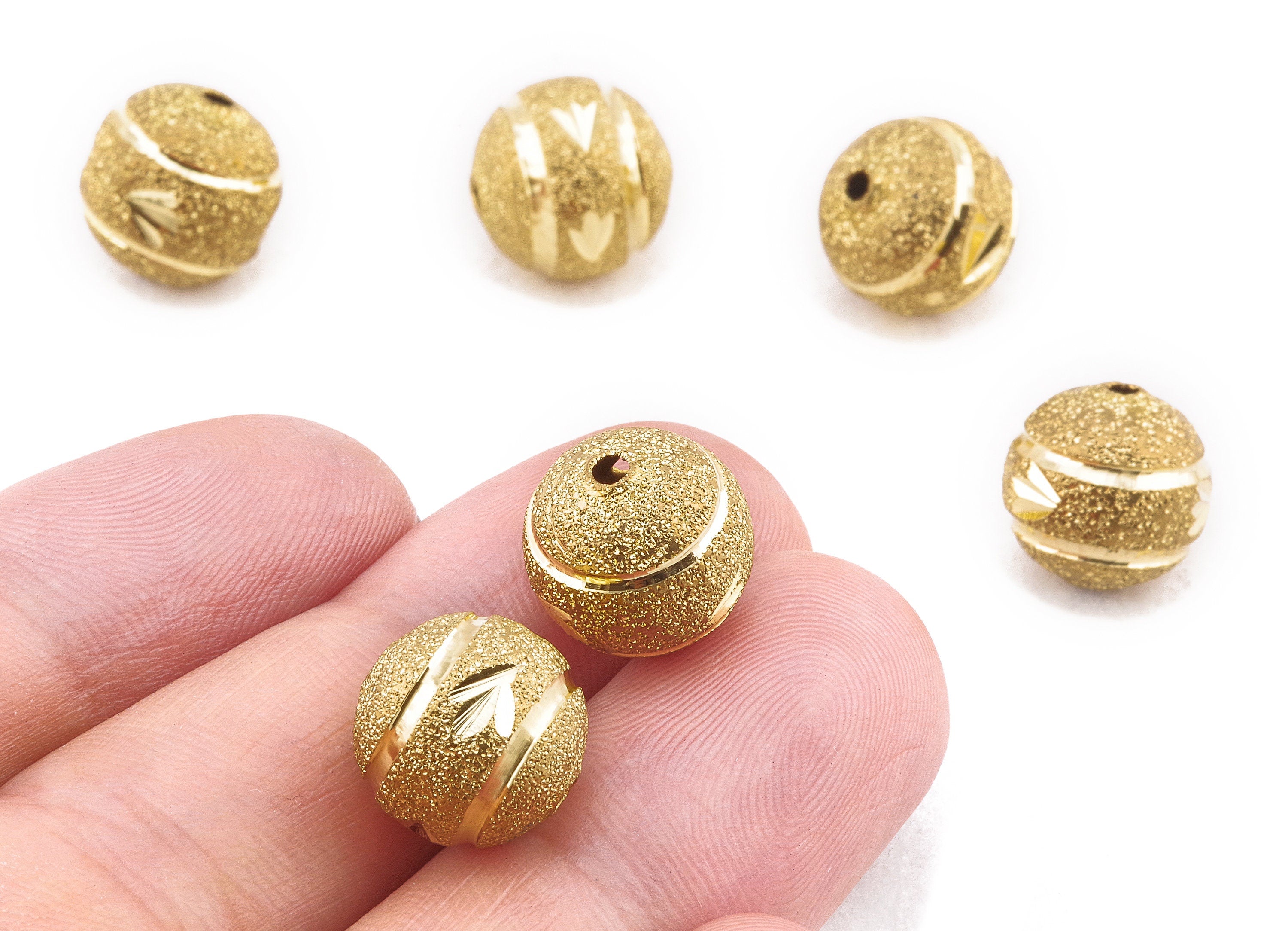 Brass Spacer Ball Beads - Raw Brass Spacer Ball Beads - Necklace Beads - Earring Findings - Jewelry Supplies - 11.99x11.94mm - PP2310 - DOMEDBAZAAR