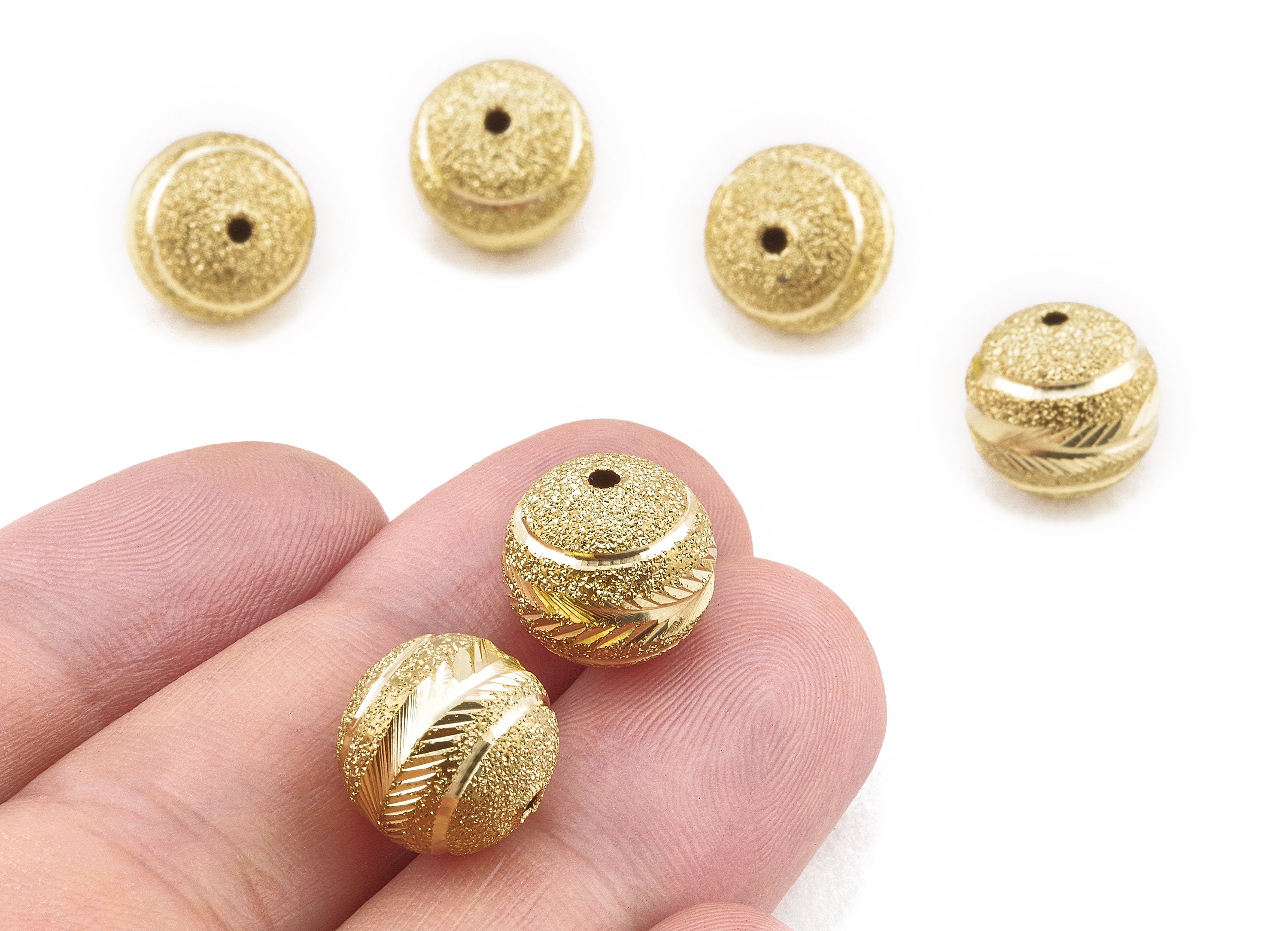 Brass Spacer Ball Beads - Raw Brass Spacer Ball Beads - Necklace Beads - Earring Findings - Jewelry Supplies - 11.98x11.85mm - PP2313 - DOMEDBAZAAR