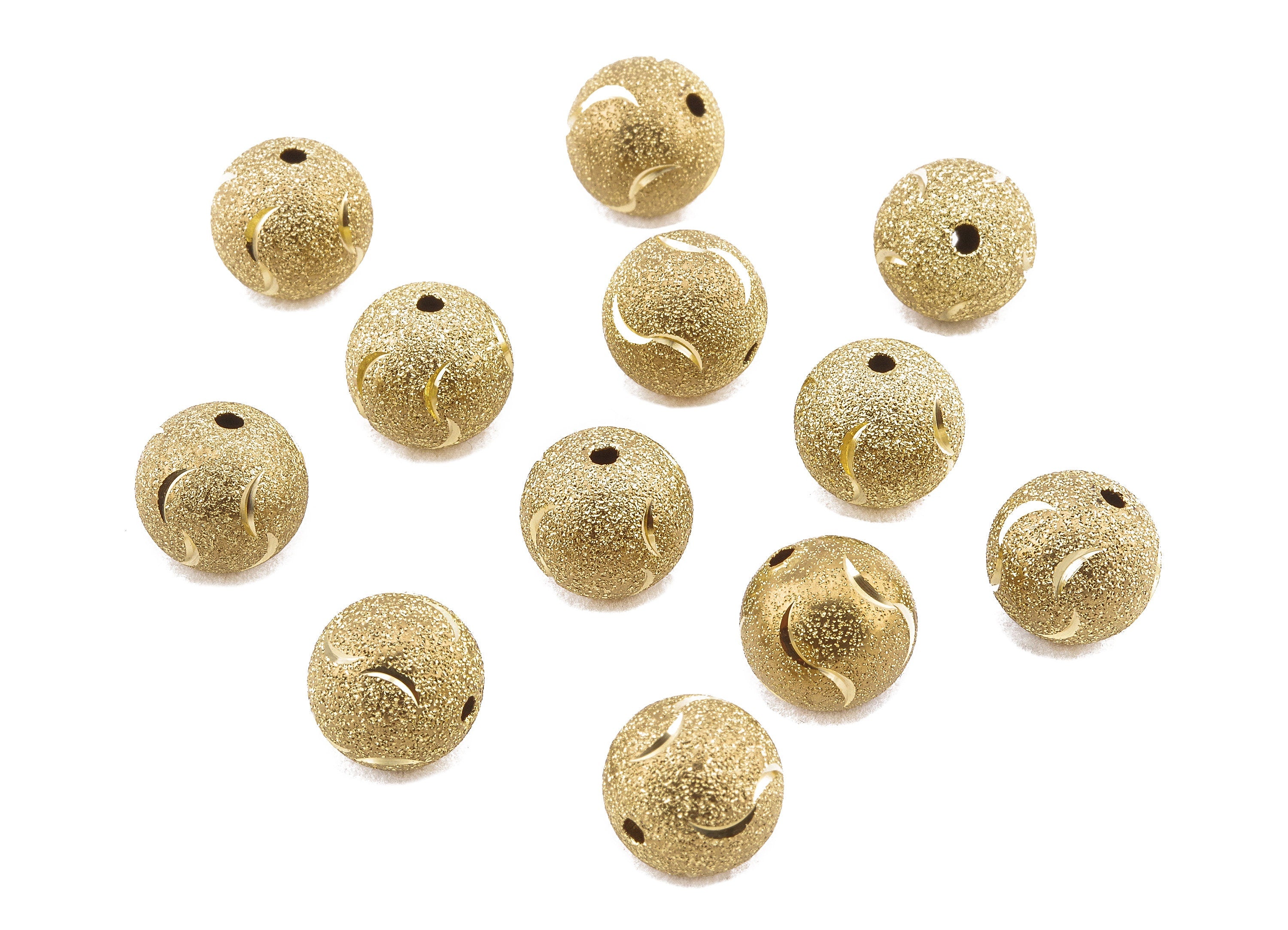 Brass Spacer Ball Beads - Raw Brass Spacer Ball Beads - Necklace Beads - Earring Findings - Jewelry Supplies - 12.11x11.83mm - PP2316 - DOMEDBAZAAR