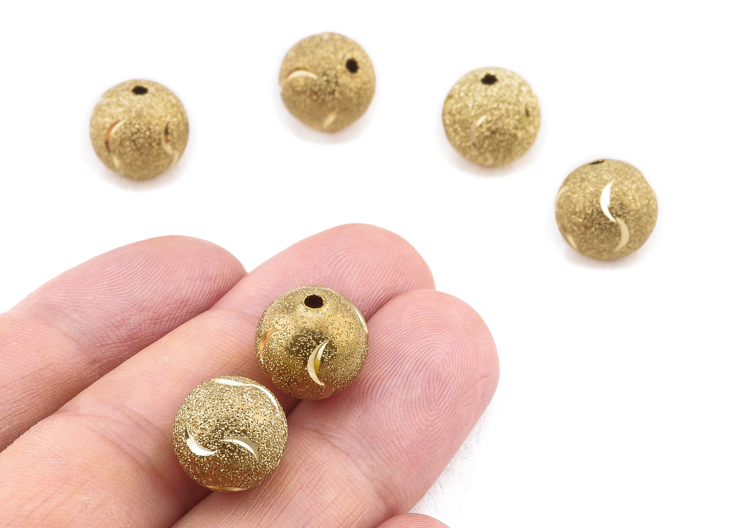Brass Spacer Ball Beads - Raw Brass Spacer Ball Beads - Necklace Beads - Earring Findings - Jewelry Supplies - 12.11x11.83mm - PP2316 - DOMEDBAZAAR