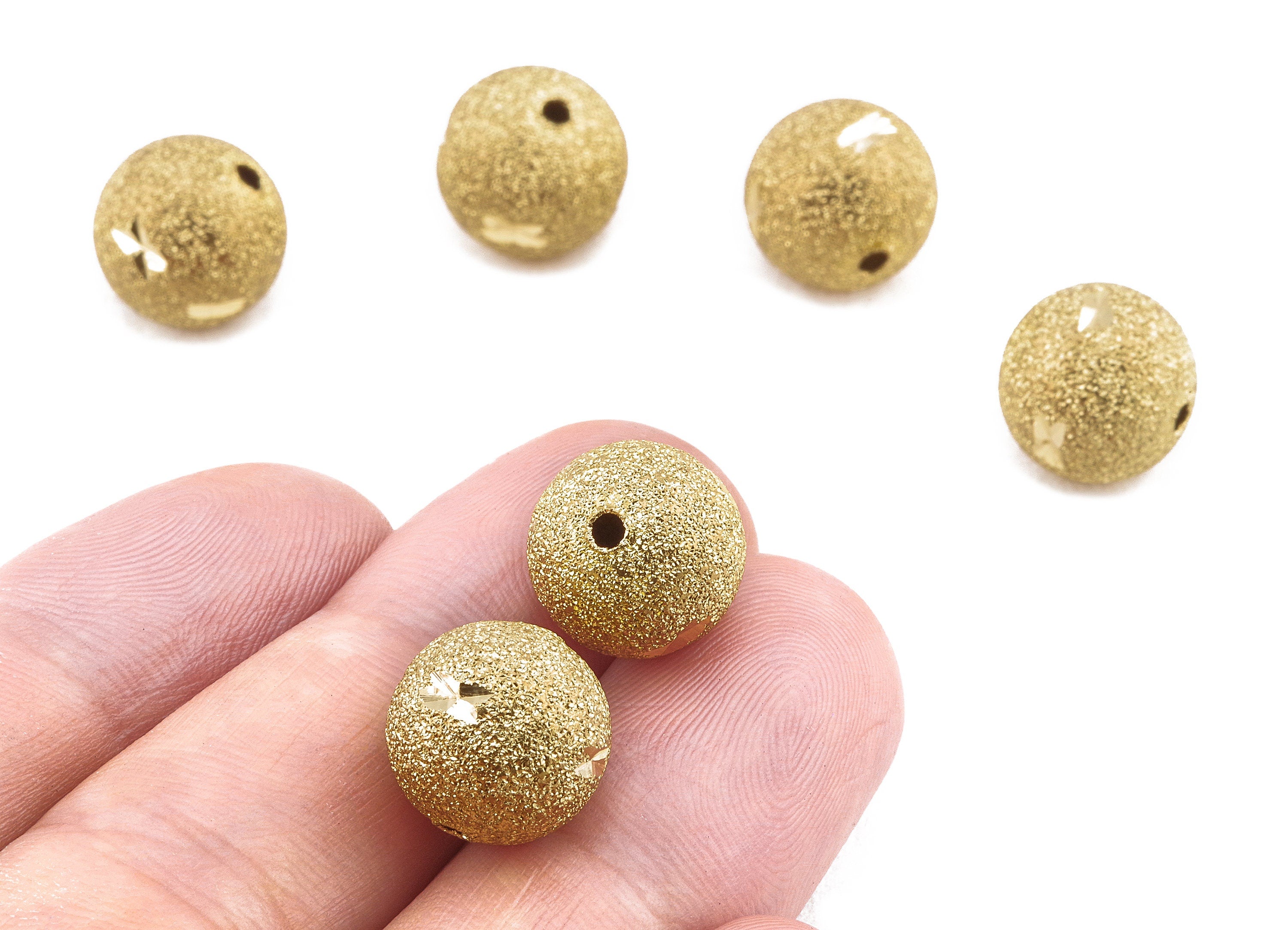 Brass Spacer Ball Beads - Raw Brass Spacer Ball Beads - Necklace Beads - Earring Findings - Jewelry Supplies - 12.17x12.03mm - PP2319 - DOMEDBAZAAR