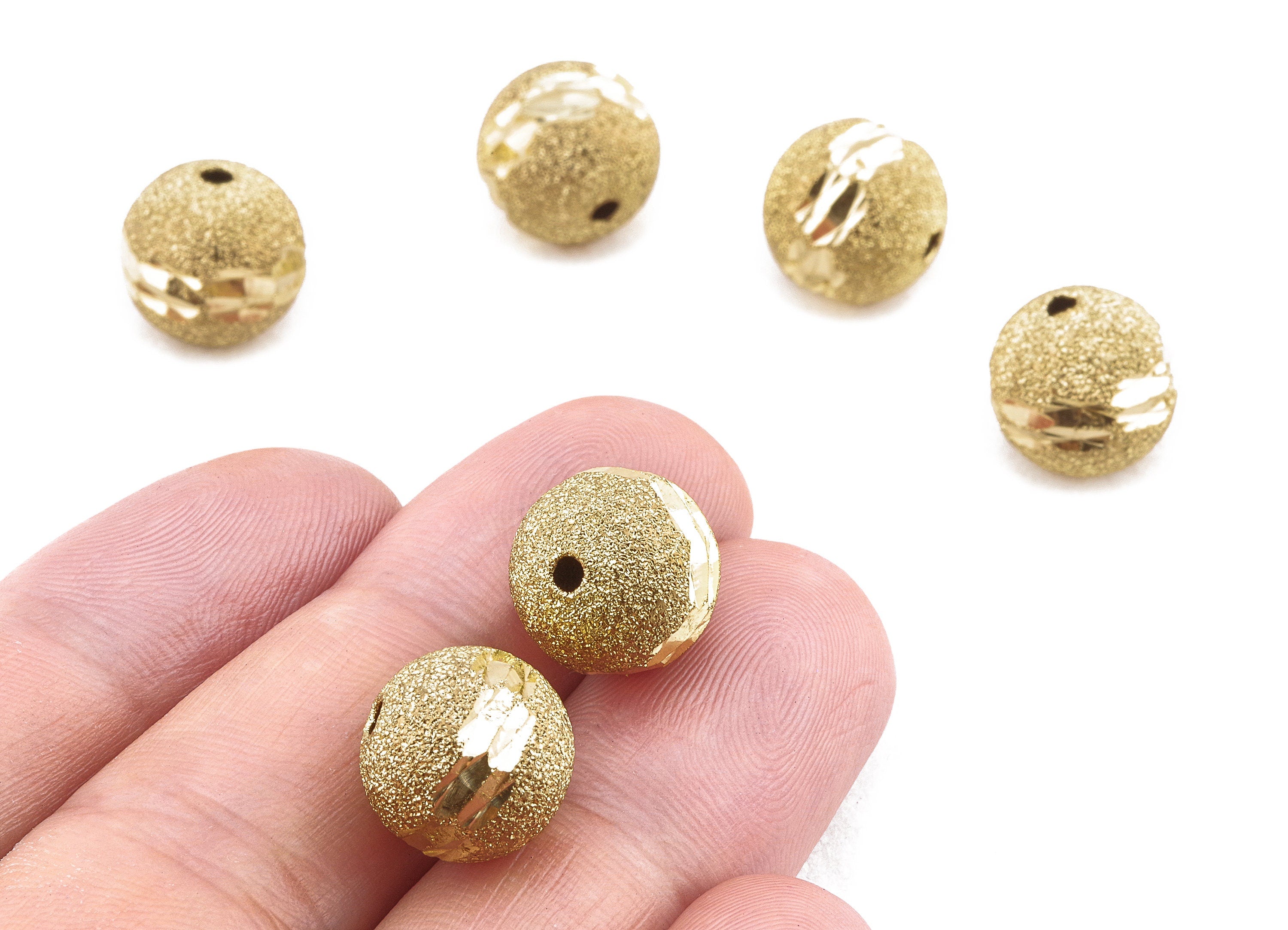 Brass Spacer Ball Beads - Raw Brass Spacer Ball Beads - Necklace Beads - Earring Findings - Jewelry Supplies - 12.02x11.32mm - PP2322 - DOMEDBAZAAR