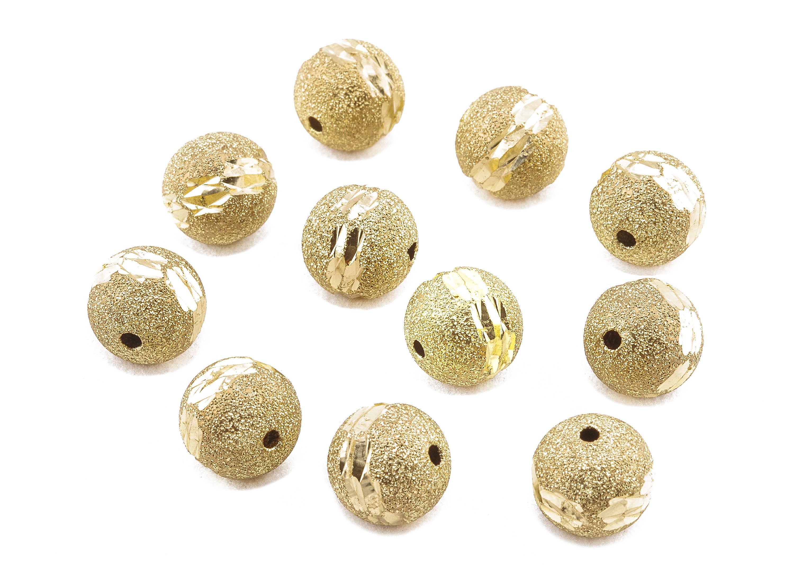 Brass Spacer Ball Beads - Raw Brass Spacer Ball Beads - Necklace Beads - Earring Findings - Jewelry Supplies - 12.02x11.32mm - PP2322 - DOMEDBAZAAR