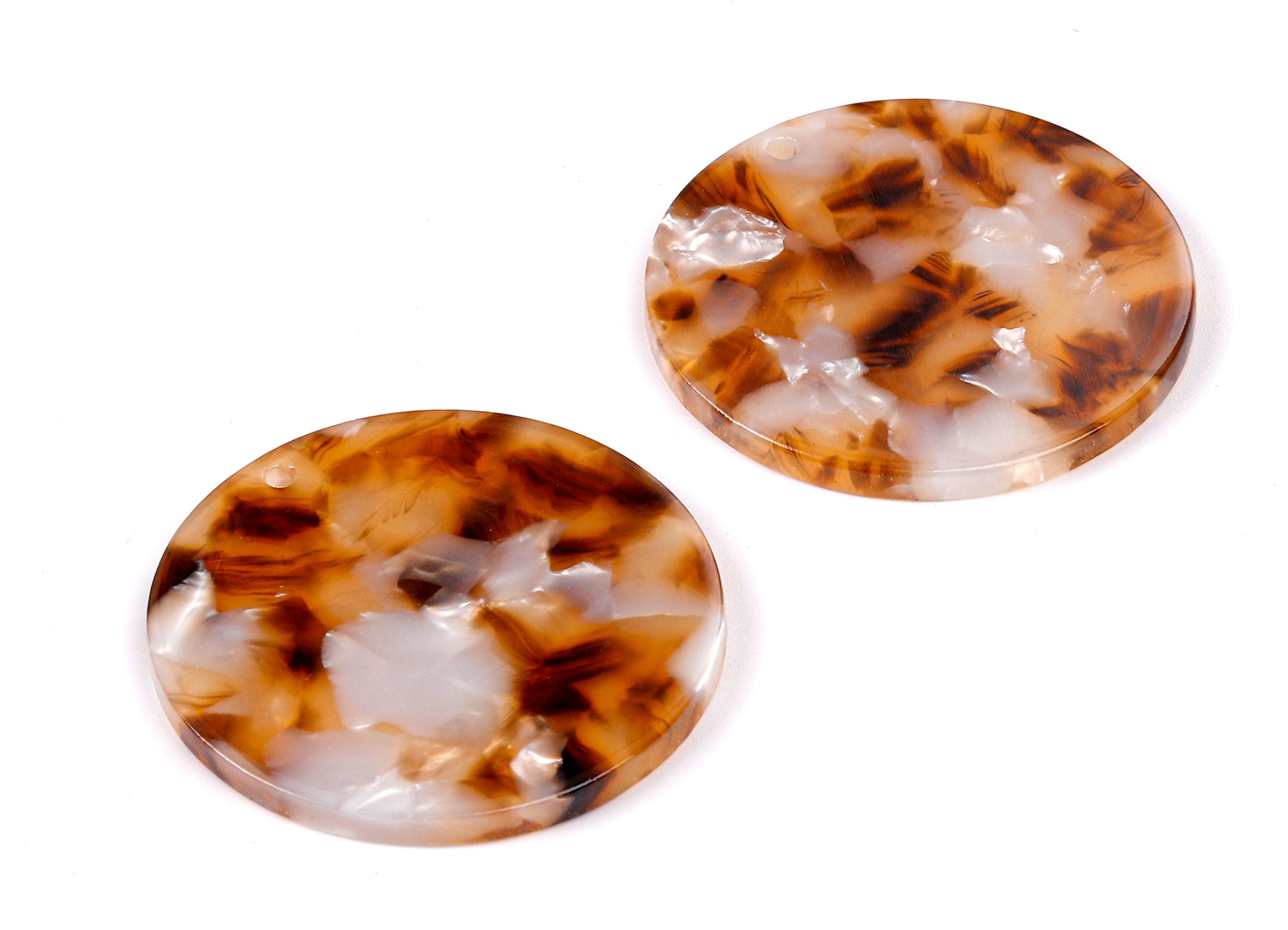 Acetate Coin Charms - Round Earrings and Pendant - Earring Findings - Jewelry Supplies - Color Code: A351 - 34.8x34.8x2.54mm - AC1135-A351 - DOMEDBAZAAR