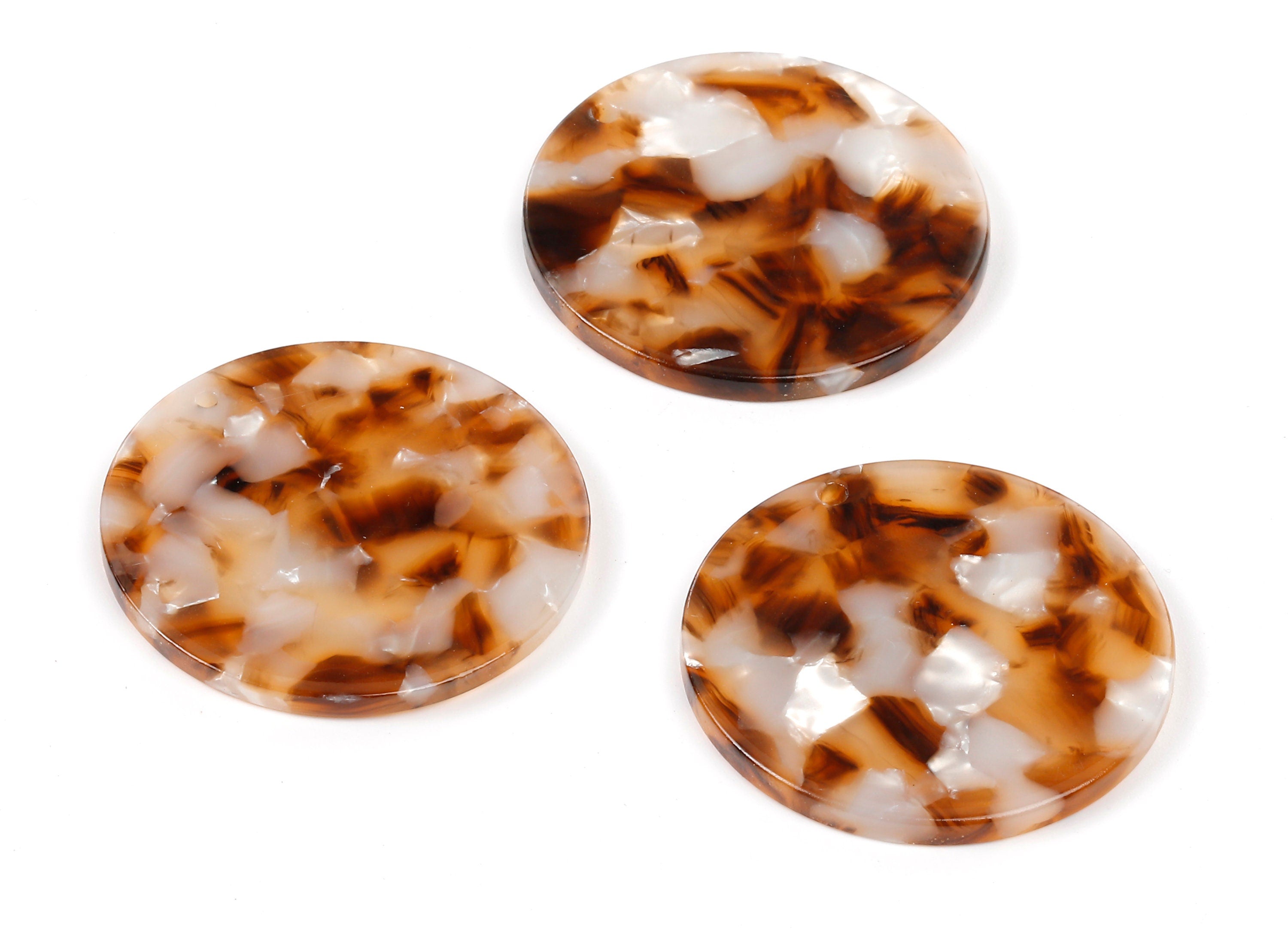 Acetate Coin Charms - Round Earrings and Pendant - Earring Findings - Jewelry Supplies - Color Code: A351 - 34.8x34.8x2.54mm - AC1135-A351 - DOMEDBAZAAR
