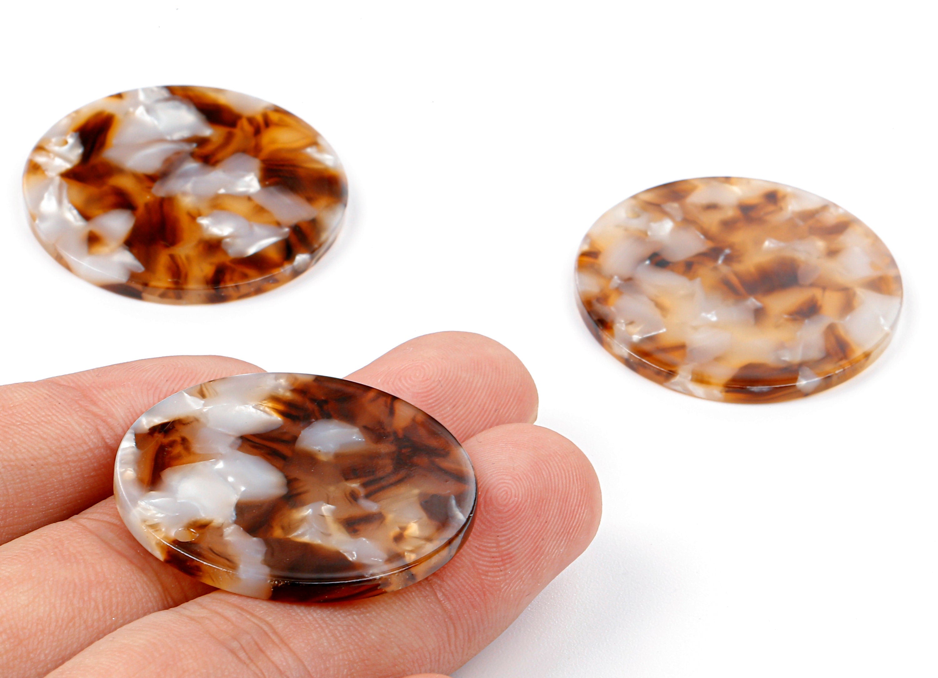 Acetate Coin Charms - Round Earrings and Pendant - Earring Findings - Jewelry Supplies - Color Code: A351 - 34.8x34.8x2.54mm - AC1135-A351 - DOMEDBAZAAR