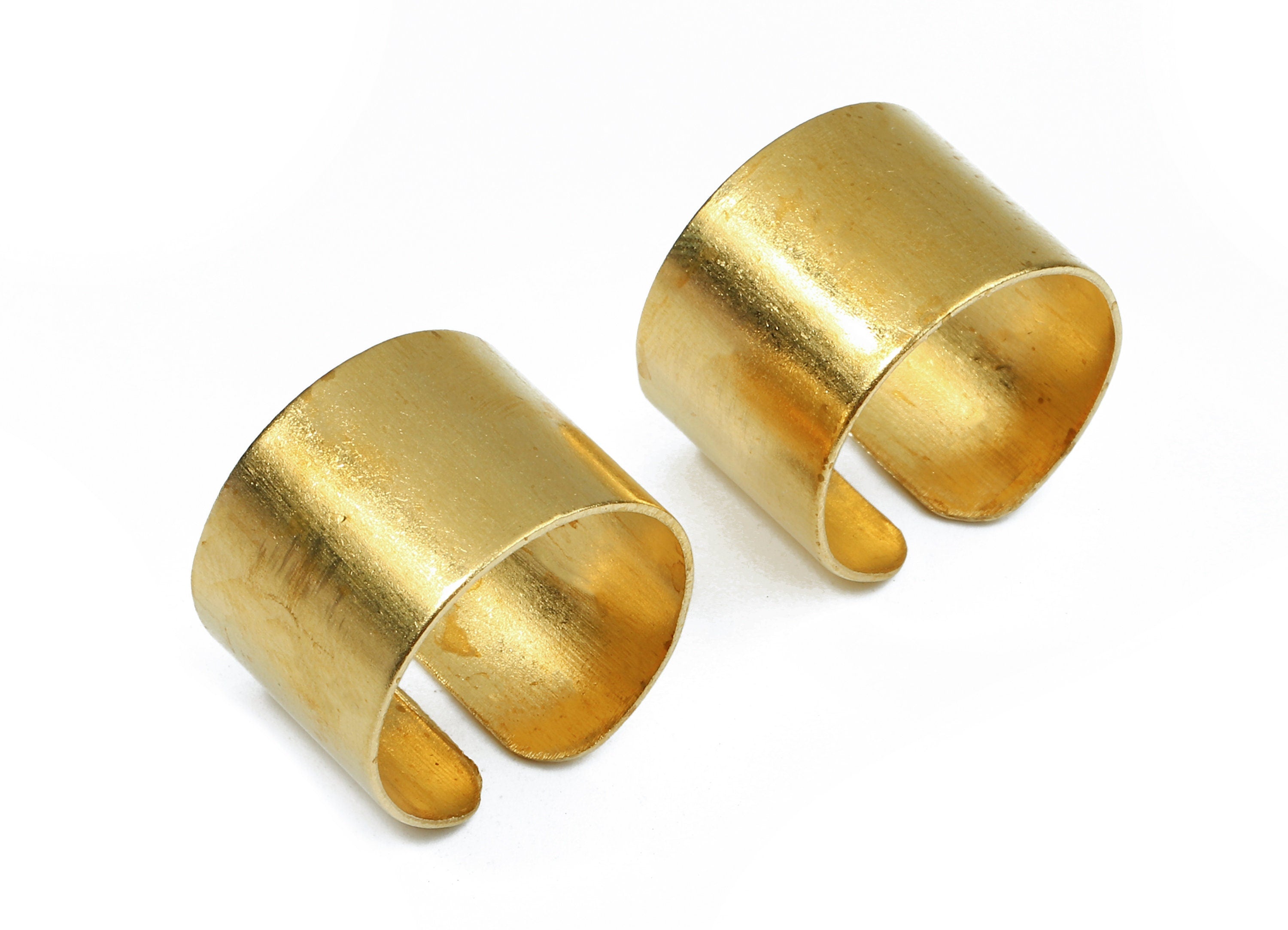 Brass Adjustable Ring Charms - Raw Brass Wide Ring - Tapered Ring Findings - Jewelry Supplies - 18.8x13.97x0.79mm - PP2696 - DOMEDBAZAAR