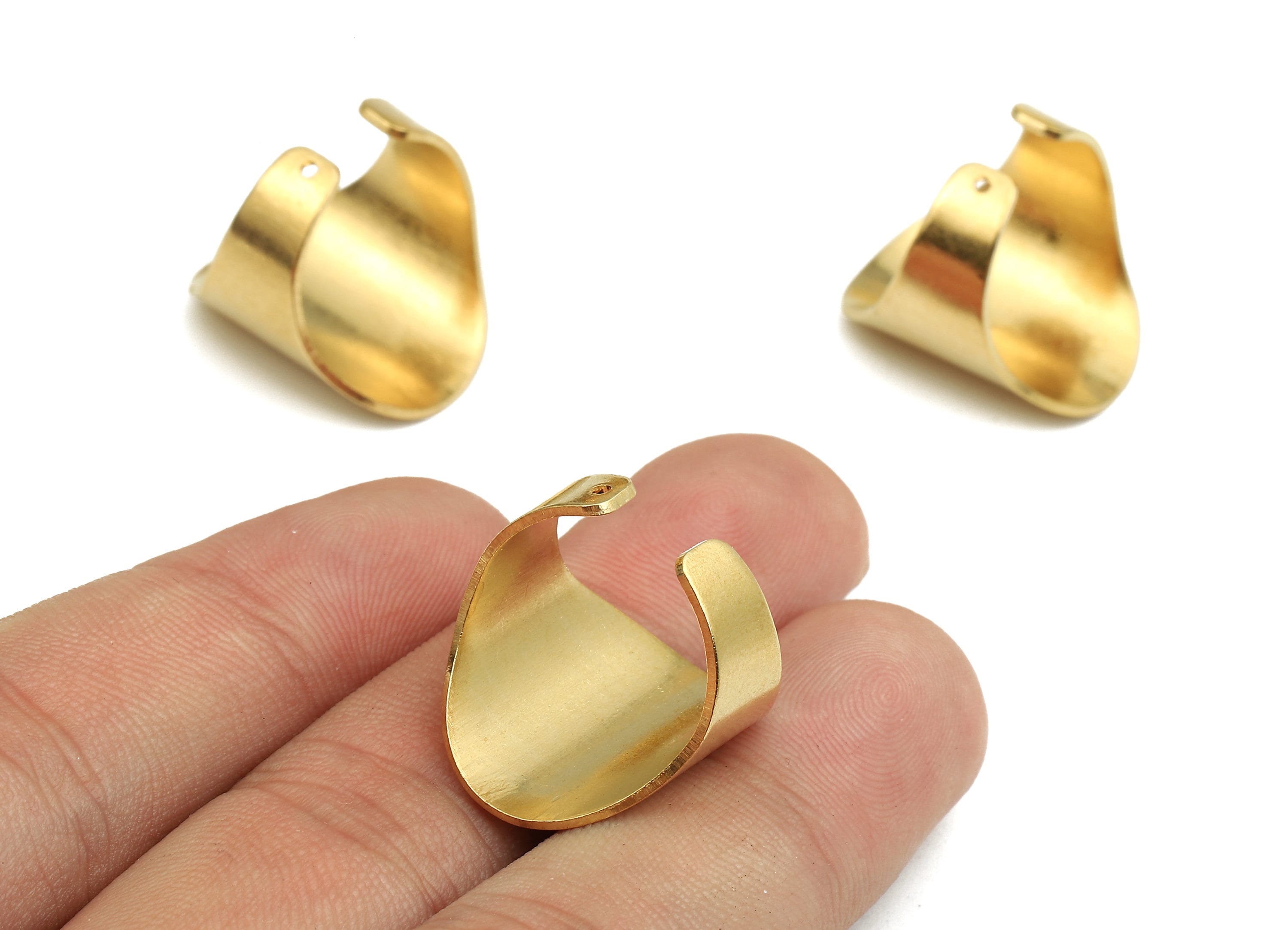 Brass Adjustable Ring Charms - Raw Brass Wide Ring - Tapered Ring Findings - Jewelry Supplies - 21.22x18.63x1.39mm - PP2700 - DOMEDBAZAAR