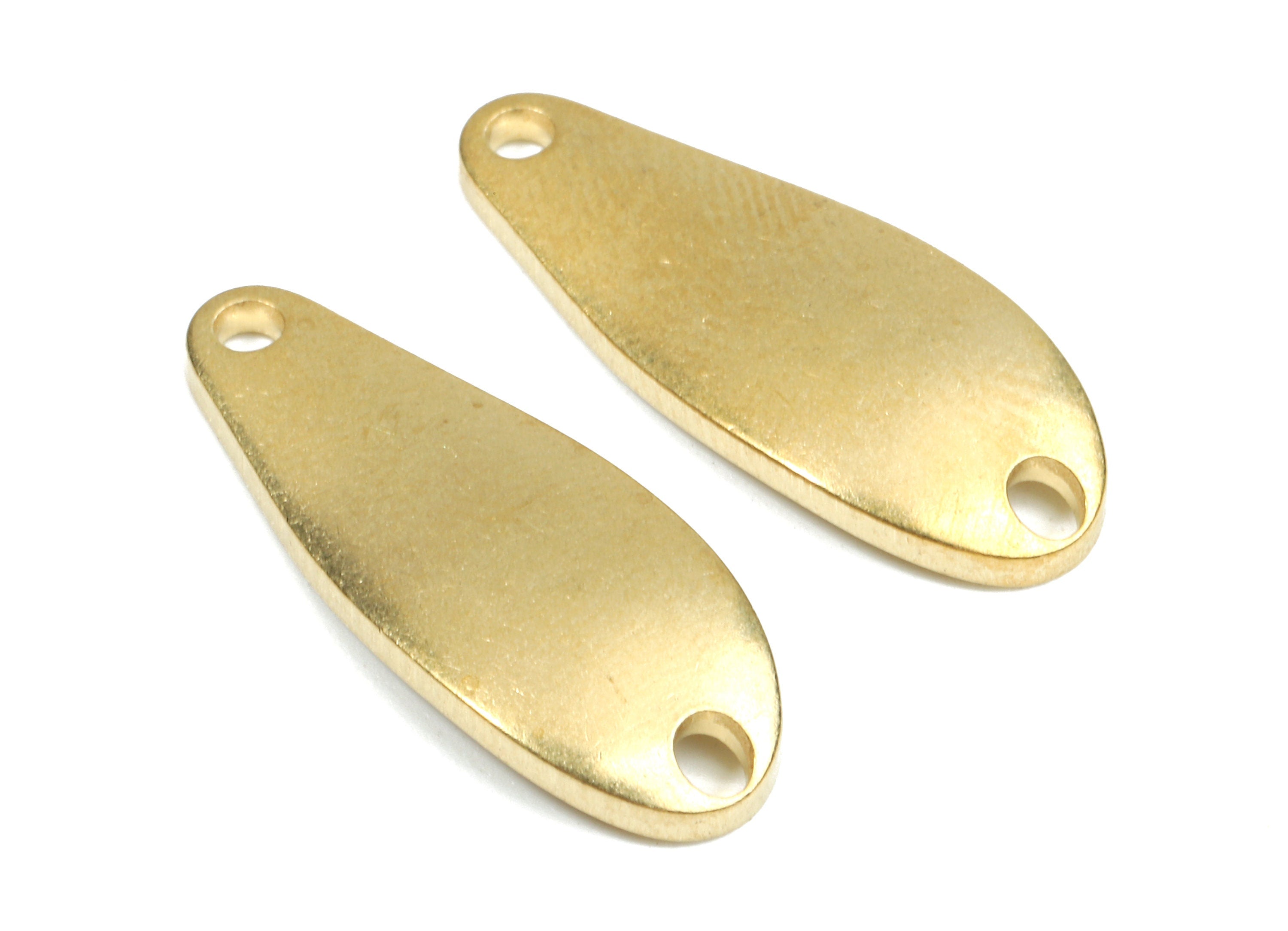 Personalized stamping blank - Brass Wavy Oval Connectors - Raw Brass Wavy Oval Stamping Tag  - 24.52x9.49x2.25mm - PP2612 - DOMEDBAZAAR