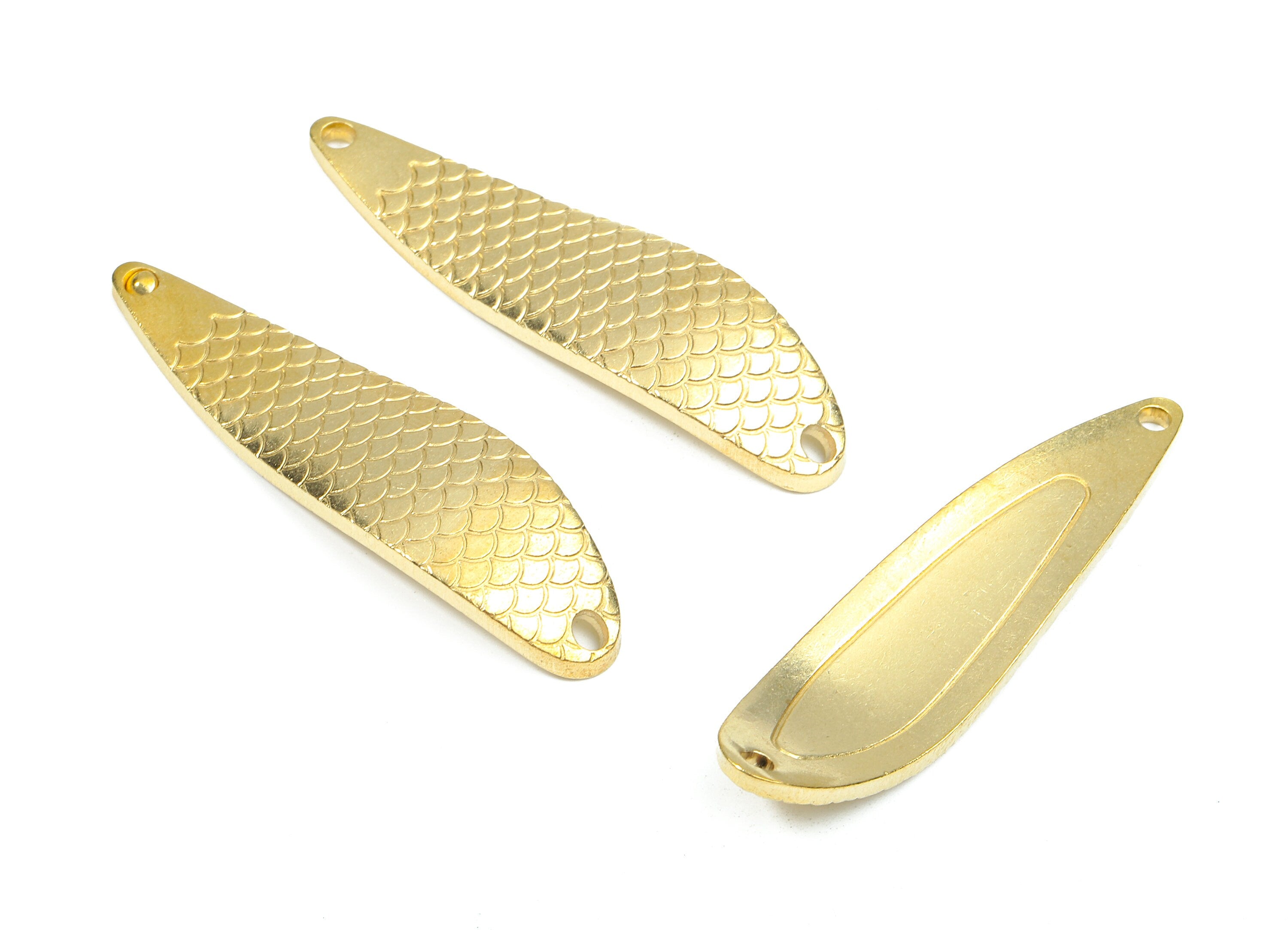 Brass Wavy Oval Connectors - Raw Brass Wavy Oval Fish Scale - Brass Oval Zipper Pendant - Jewelry Supplies - 51.57x13.43x2.65mm - PP2641 - DOMEDBAZAAR