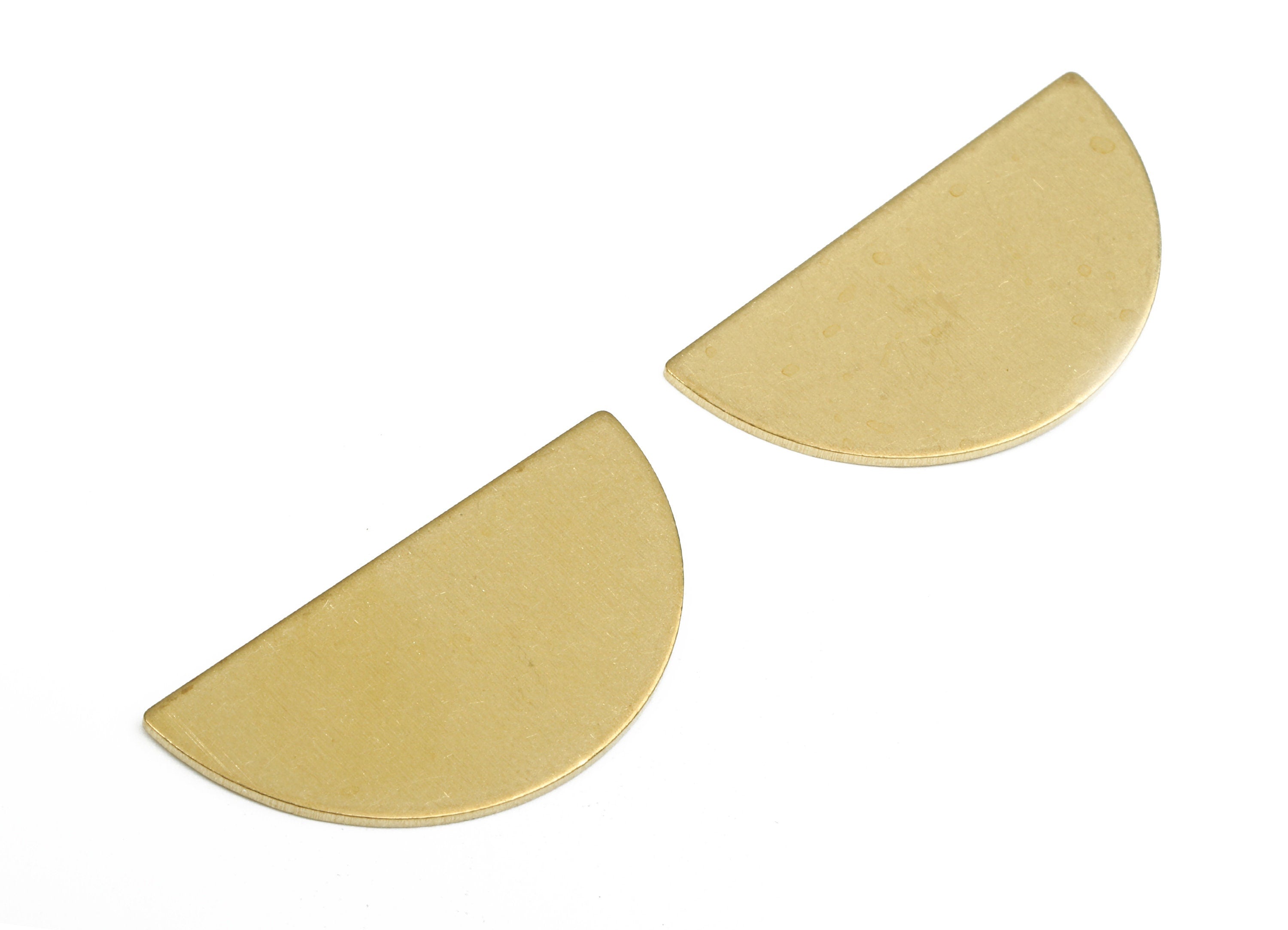 Brass Semicircle Blank - Raw Brass Semicircle Blank - Brass Semicircle Tag - Brass Stamping Tag - 30.05x15.42x0.92mm - PP2382 - DOMEDBAZAAR