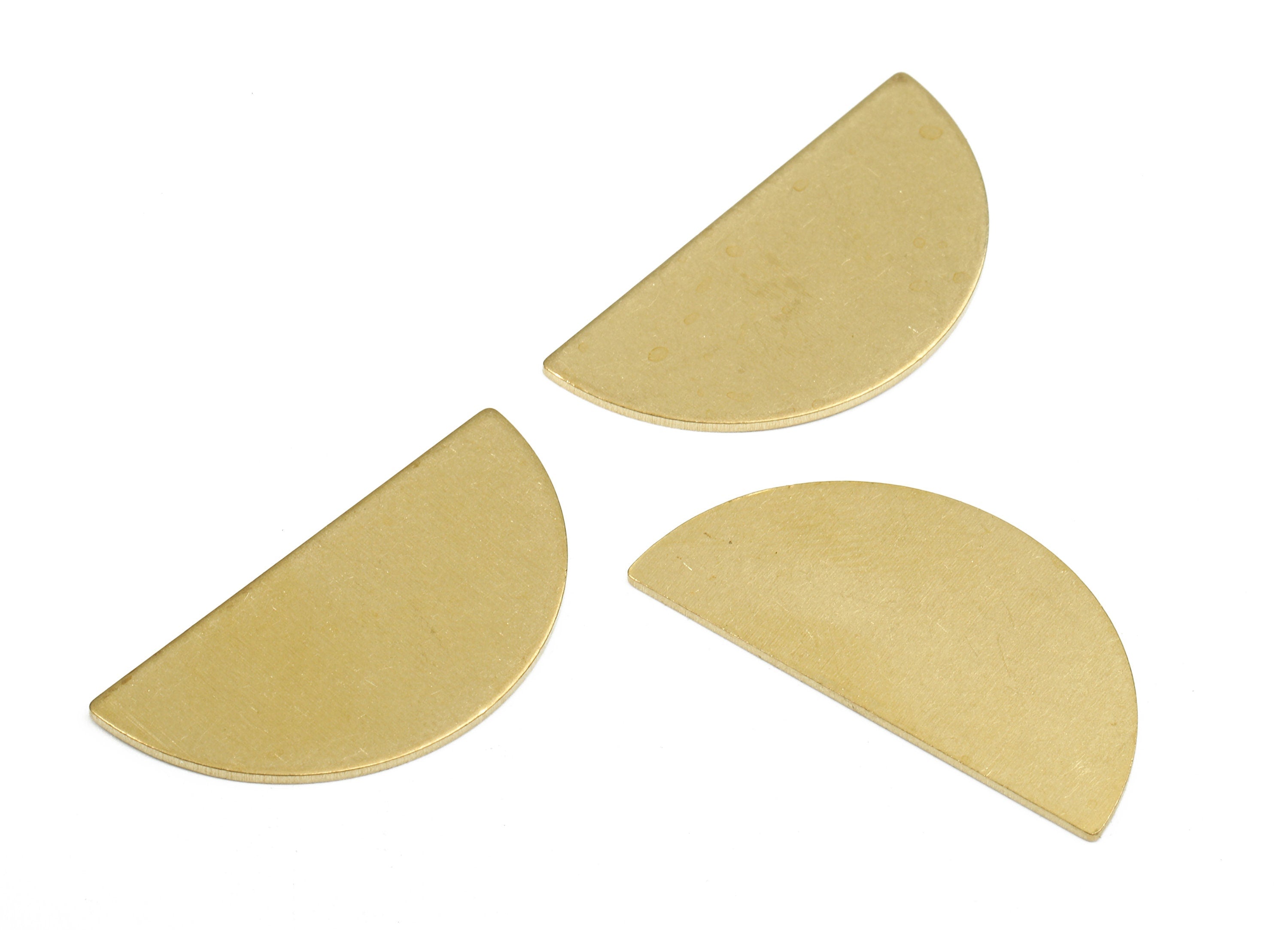 Brass Semicircle Blank - Raw Brass Semicircle Blank - Brass Semicircle Tag - Brass Stamping Tag - 30.05x15.42x0.92mm - PP2382 - DOMEDBAZAAR