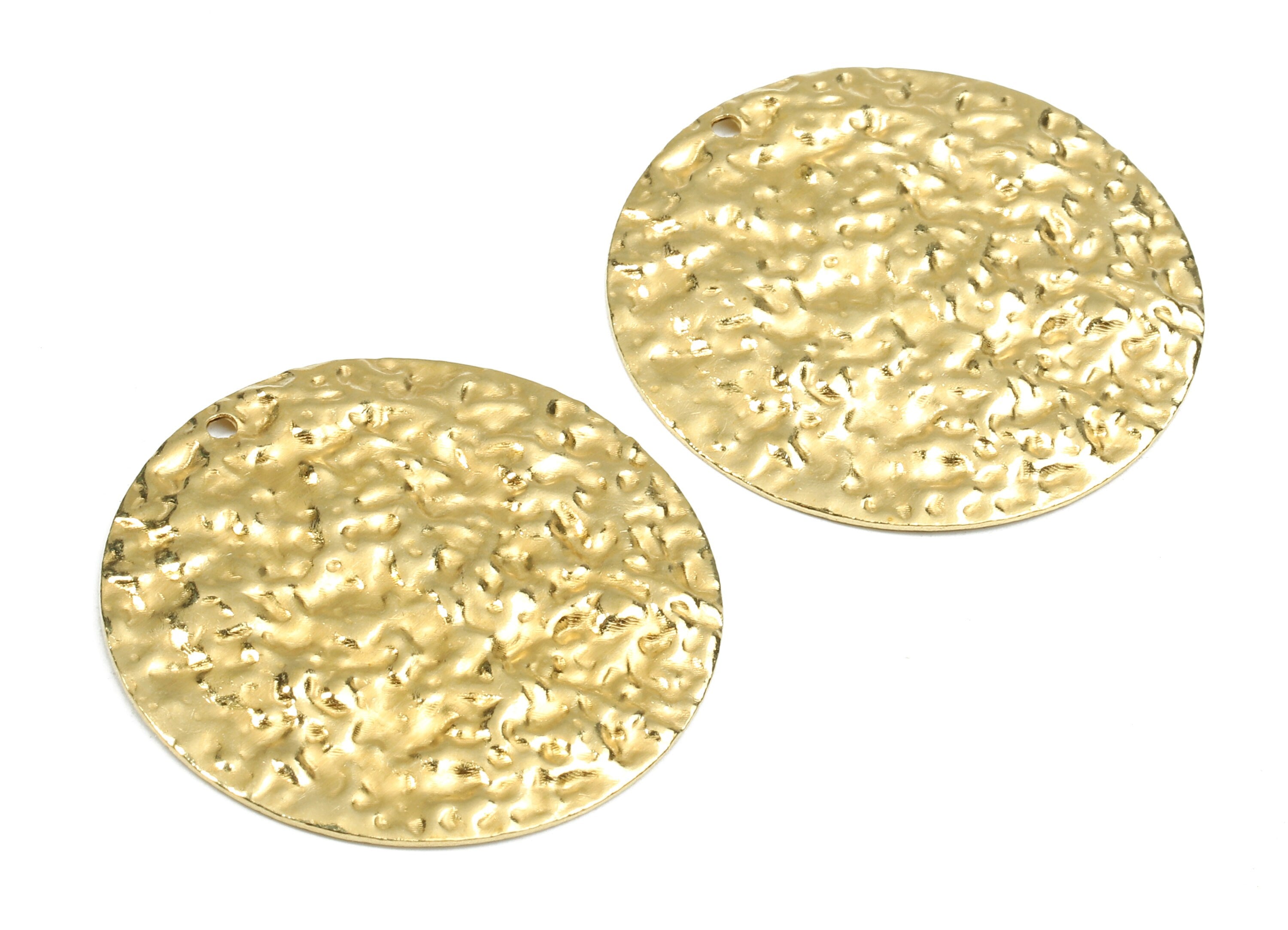 Brass Wavy Round Charms - Raw Brass Wavy Round Earrings and Pendant - Earring Findings - Jewelry Supplies - 30.12x30.12x1.03mm - PP2464 - DOMEDBAZAAR