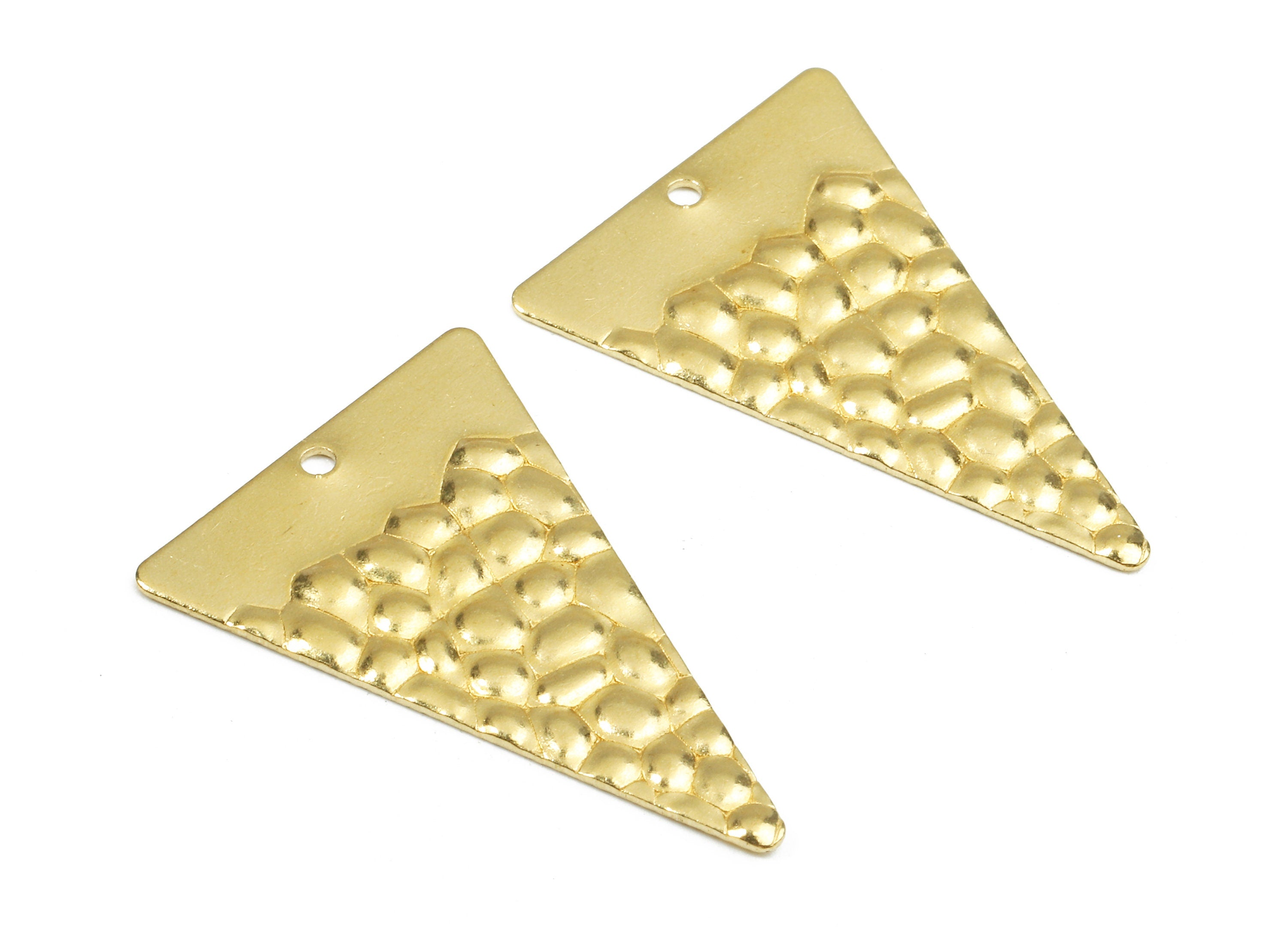 Brass Triangle Charms - Raw Brass Wavy Triangle Earrings and Pendant - Brass Triangle Necklace - 28.92x20.03x1.29mm - PP2428 - DOMEDBAZAAR