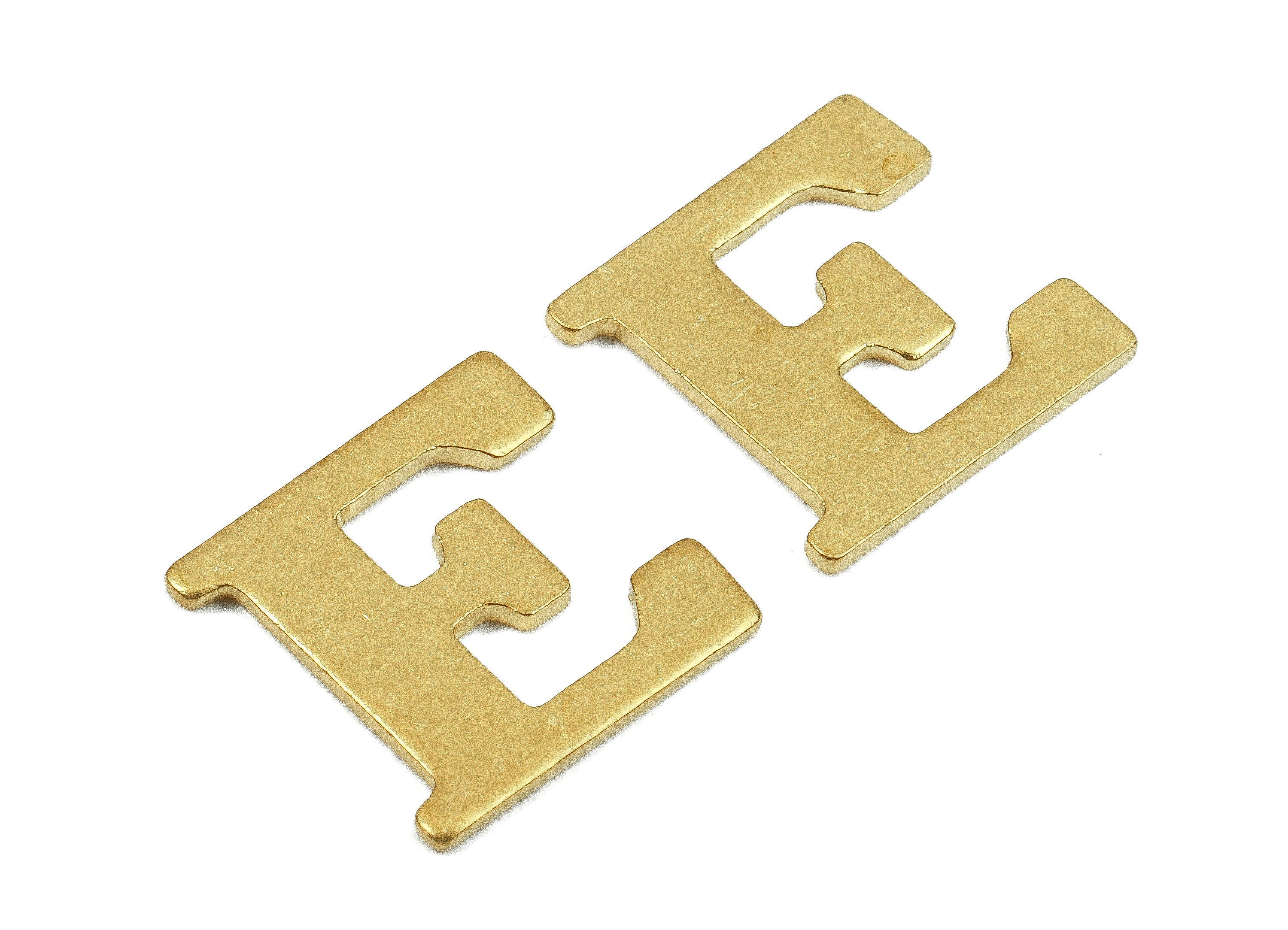 Brass E Blank - Raw Brass Letter E Blank - Brass Letter Wallart Decoration - Brass Alphabet E Blank - 10.3x10.03x0.86mm - PP2759 - DOMEDBAZAAR