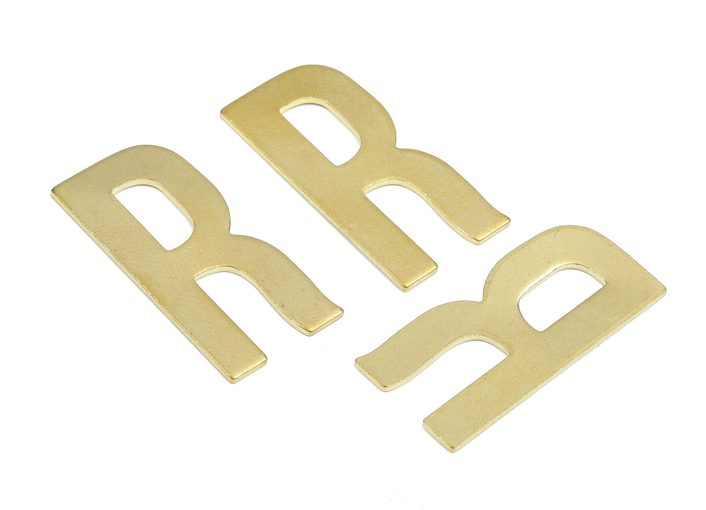 Brass R Blank - Raw Brass Letter R Blank - Brass Letter Wallart Decoration - Brass Alphabet R Blank - 29.89x14.45x1.24mm - PP2746 - DOMEDBAZAAR