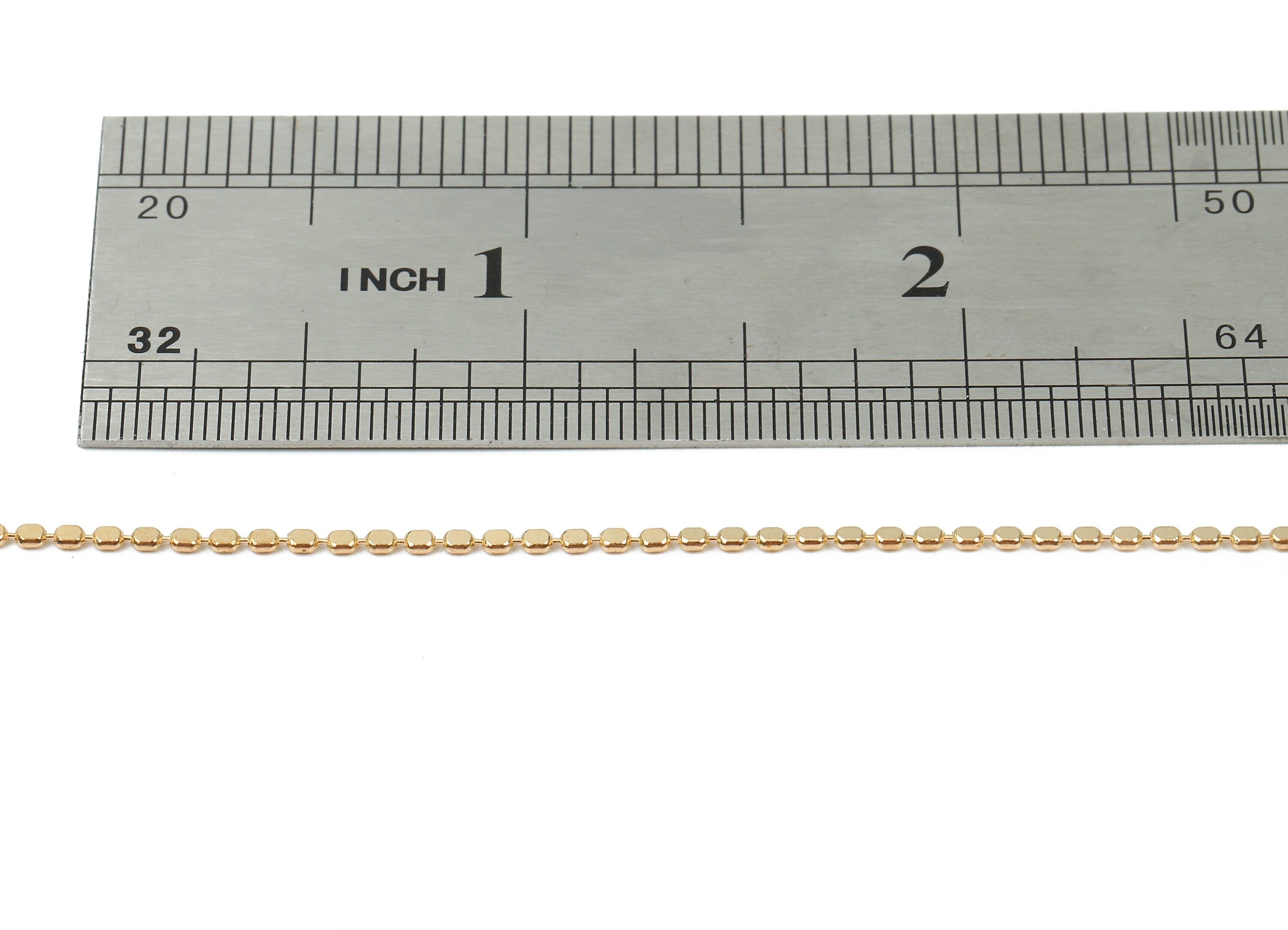 Flat Ball Chain -Raw Brass Tiny Chain - Raw Brass - Delicate Link Chain - 0.07&quot; x 0.06&quot; x 0.03&quot; - for Jewellery Making Findings- CC1147 - DOMEDBAZAAR