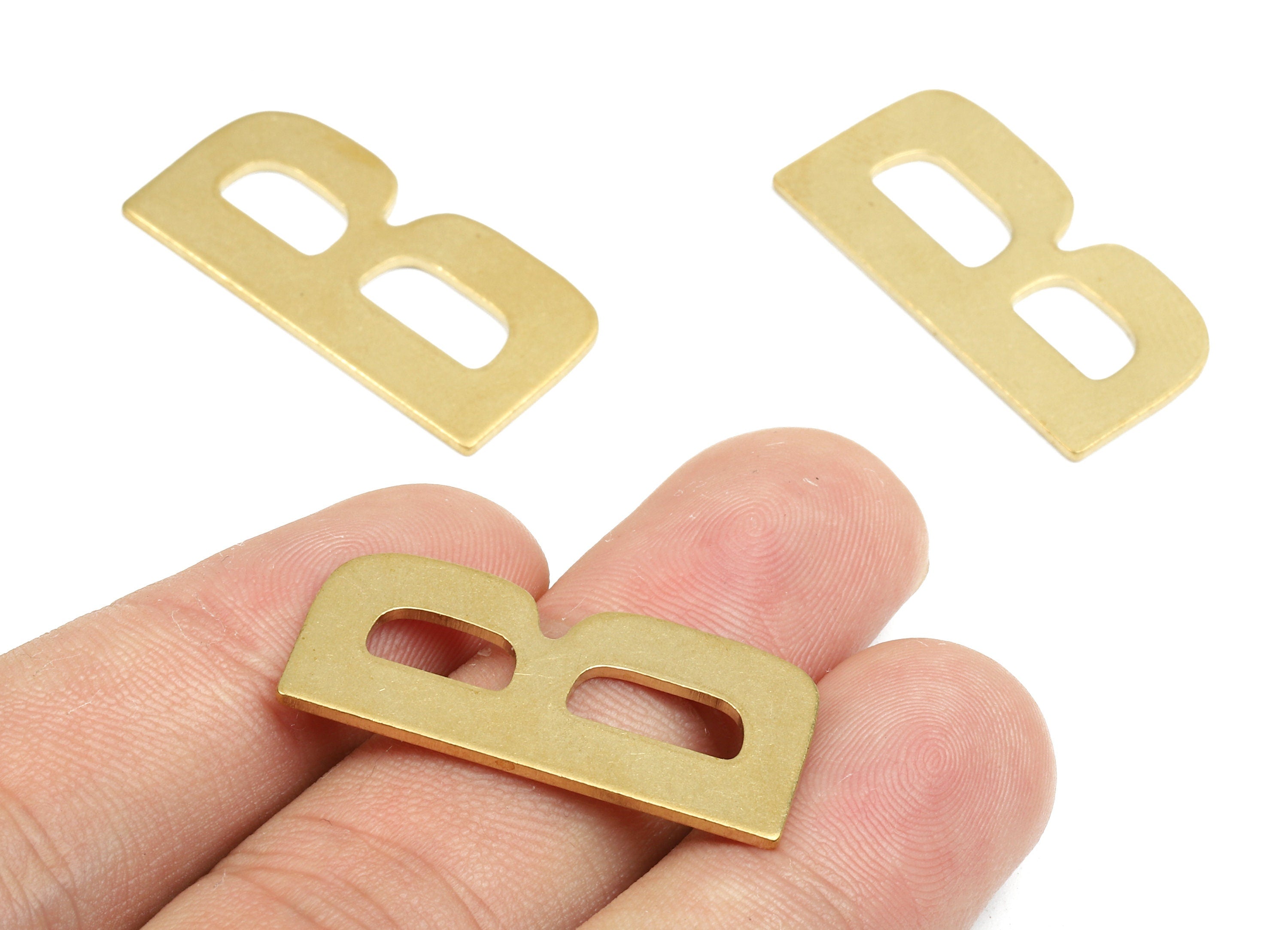 Brass B Blank - Raw Brass Letter B Blank - Brass Letter Wallart Decoration - Brass Alphabet B Blank - 30.09x15.33x1.41mm - PP2730 - DOMEDBAZAAR