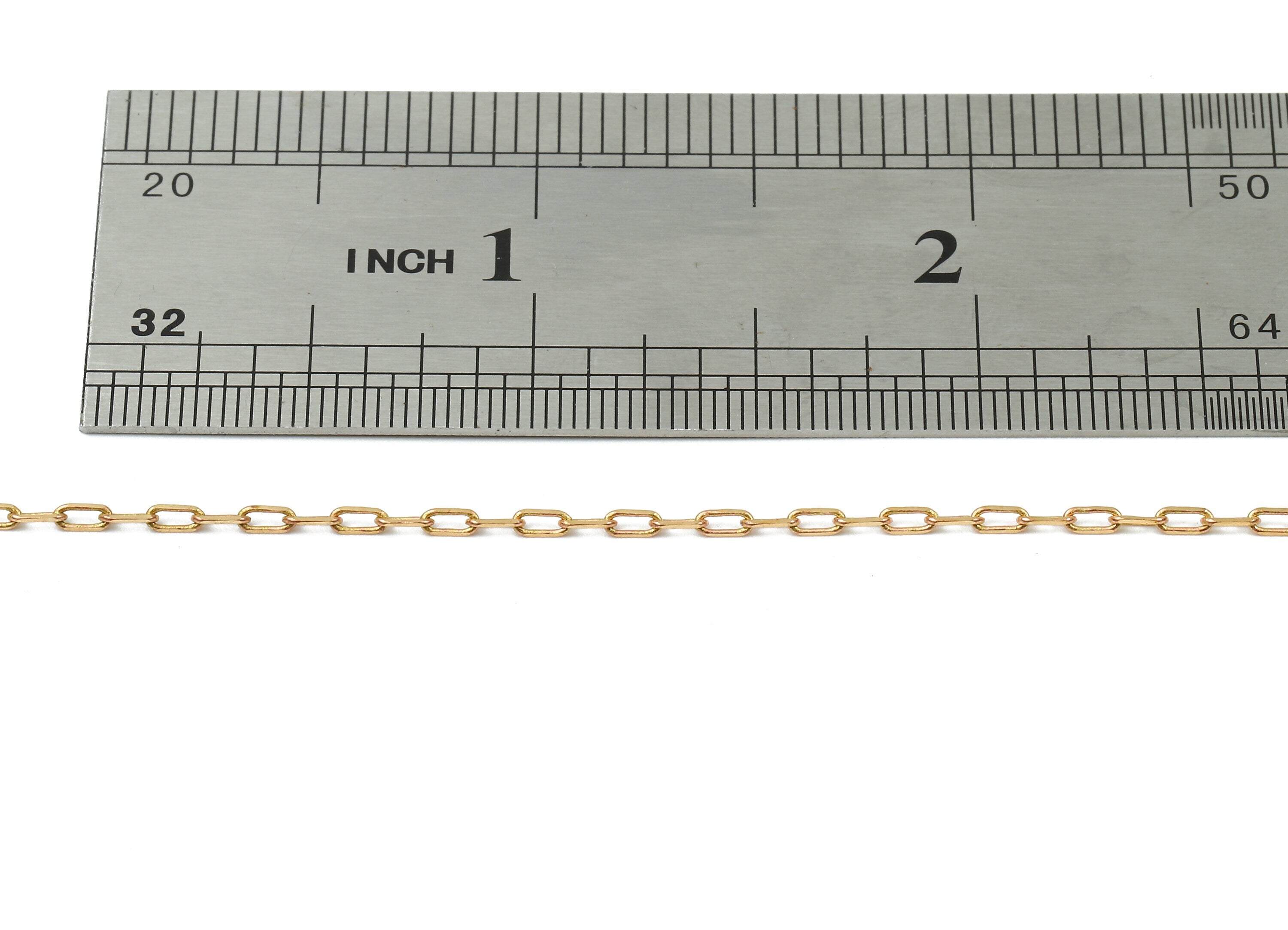 Flat Cable Chain - Faceted Raw Brass Chain - Soldered Link - Cable Chain - 0.14&quot; x 0.06&quot; x 0.02&quot; - Jewellery Making - CC1138 - DOMEDBAZAAR