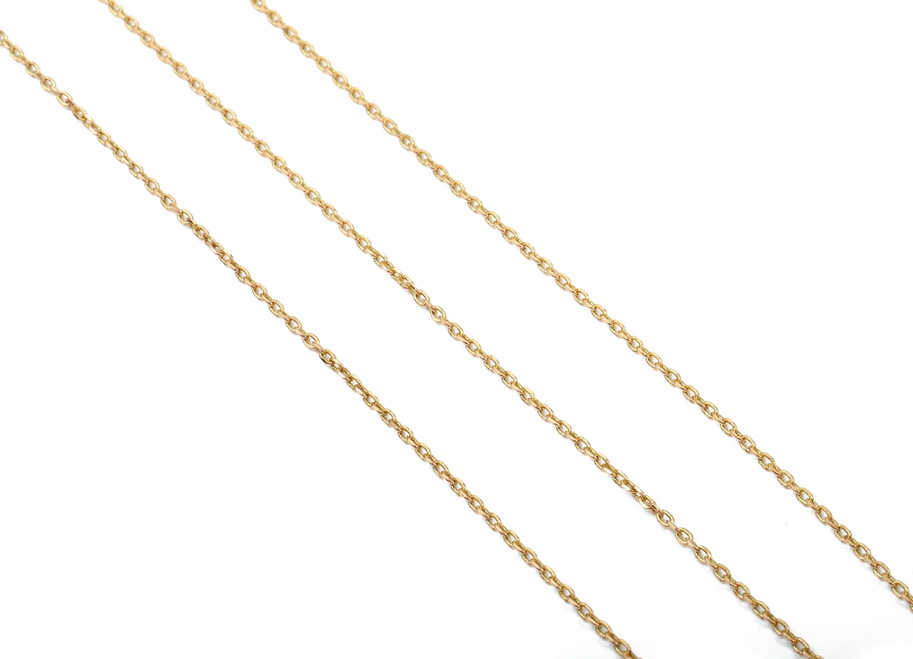 Faceted Soldered Flat Cable Chain - Raw Brass Chain -  Solder Tiny Chain - 0.07&quot; x 0.05&quot; x 0.01&quot; - CC1140 - DOMEDBAZAAR