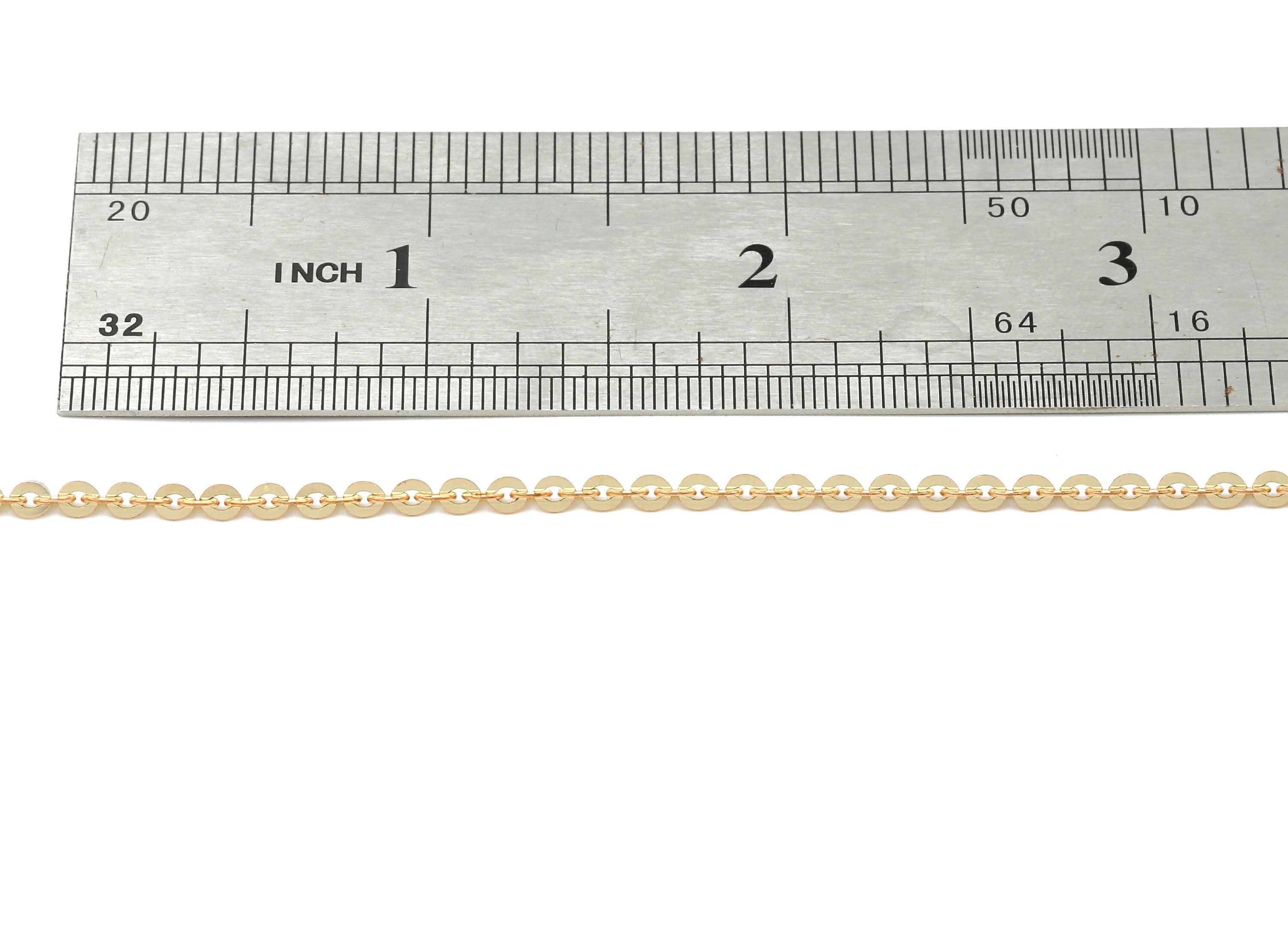 Flat Oval Cable Link Chain - Raw Brass Chain - Flake Cable Chain -  0.12&quot; x 0.10&quot; x 0.01&quot; - for Necklace Bracelet Jewellery Making - CC1141 - DOMEDBAZAAR