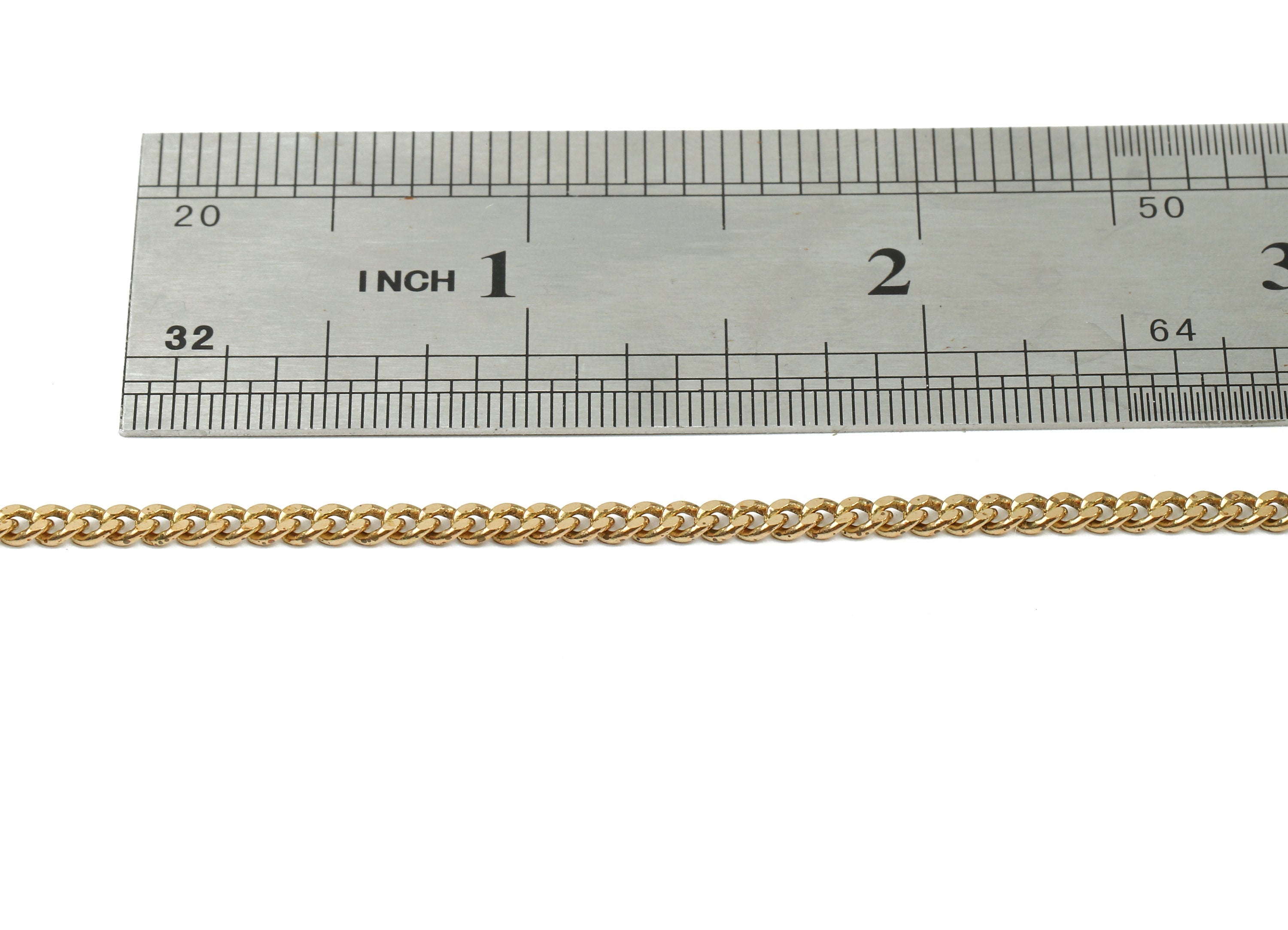 Faceted Curb Chain - Raw Brass Curb  Chain - Soldered Chain - 0.11&quot; x 0.11&quot; x 0.03&quot; - Jewellery Making - CC1144 - DOMEDBAZAAR