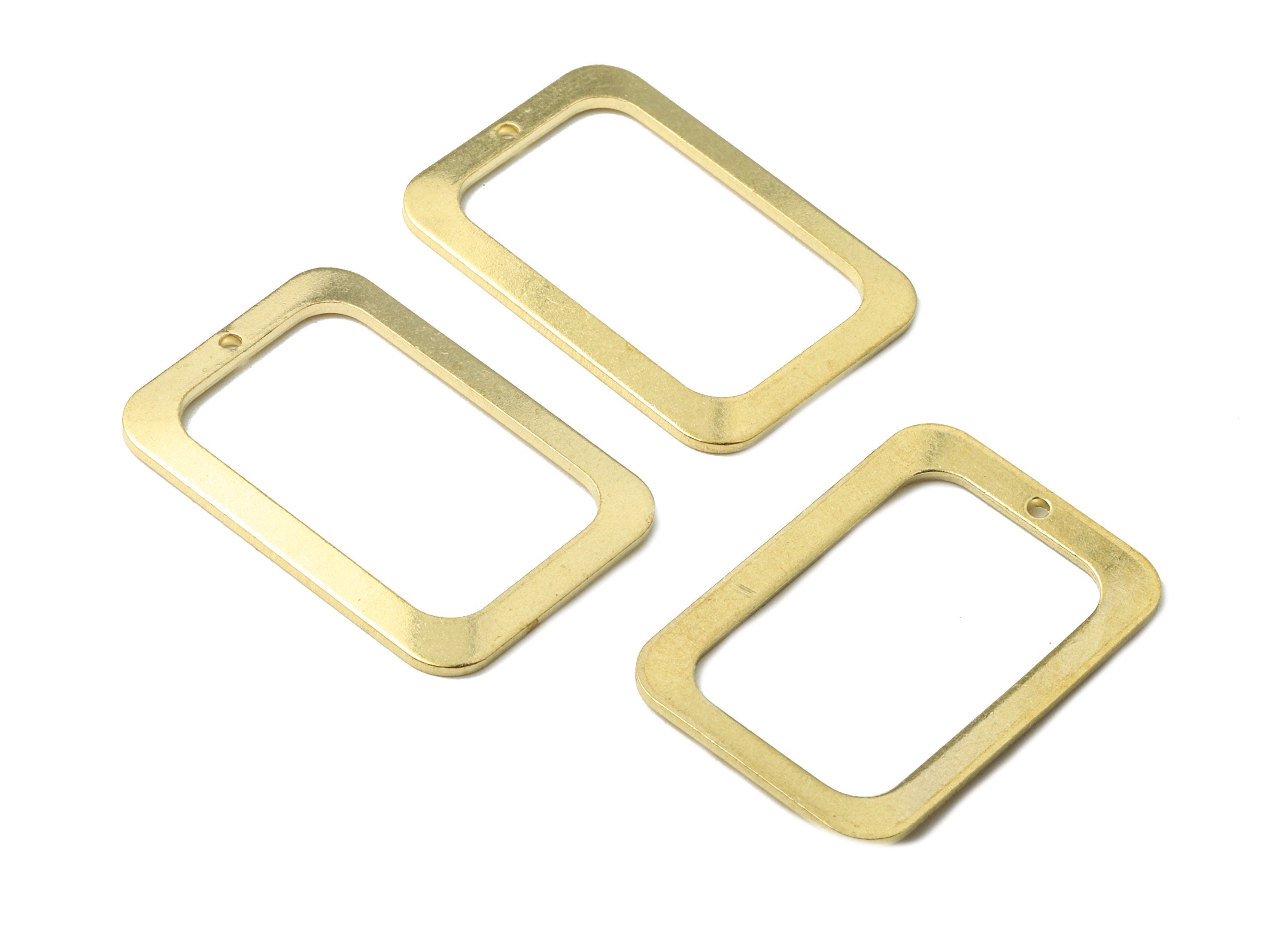Brass Rectangle Charms - Raw Brass Rectangle Earrings and Pendant - Earring Findings - Jewelry Supplies - 30.04x20.85x1.4mm - PP2620 - DOMEDBAZAAR