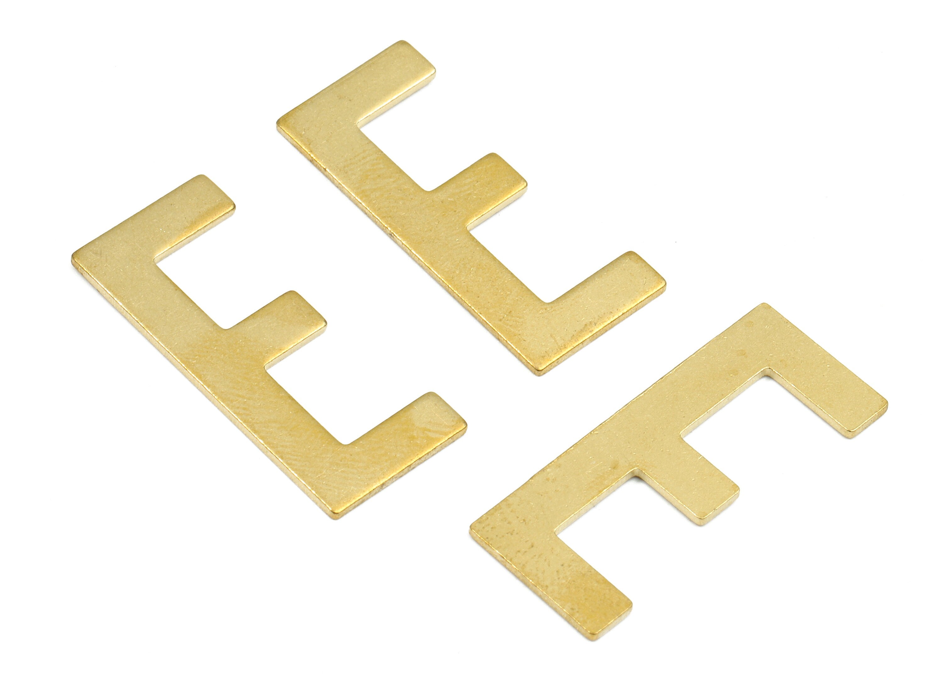 Brass E Blank - Raw Brass Letter E Blank - Brass Letter Wallart Decoration - Brass Alphabet E Blank - 30.27x11.91x1.19mm - PP2733 - DOMEDBAZAAR