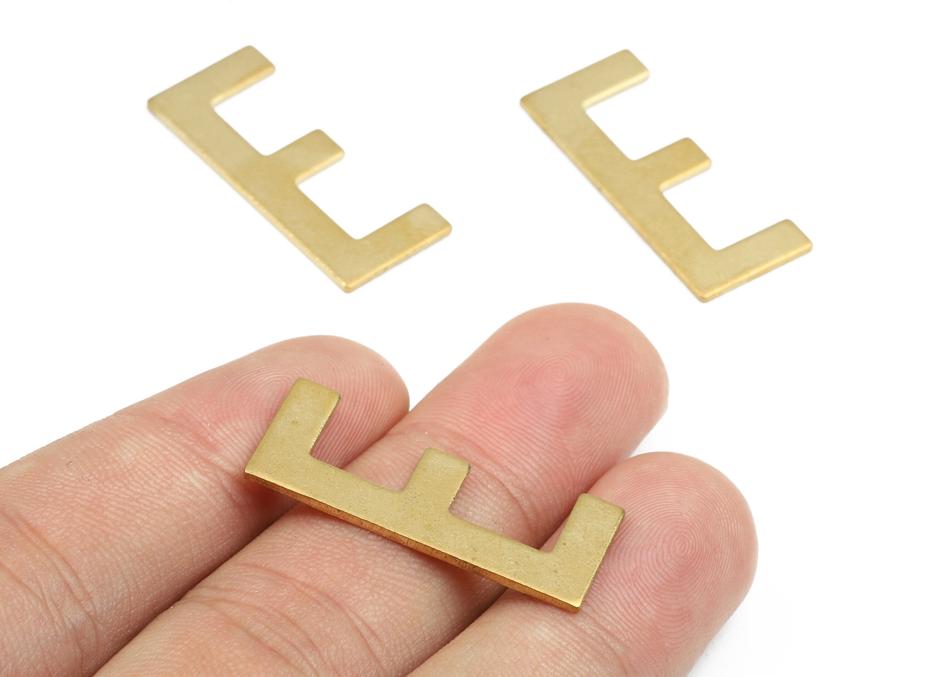 Brass E Blank - Raw Brass Letter E Blank - Brass Letter Wallart Decoration - Brass Alphabet E Blank - 30.27x11.91x1.19mm - PP2733 - DOMEDBAZAAR