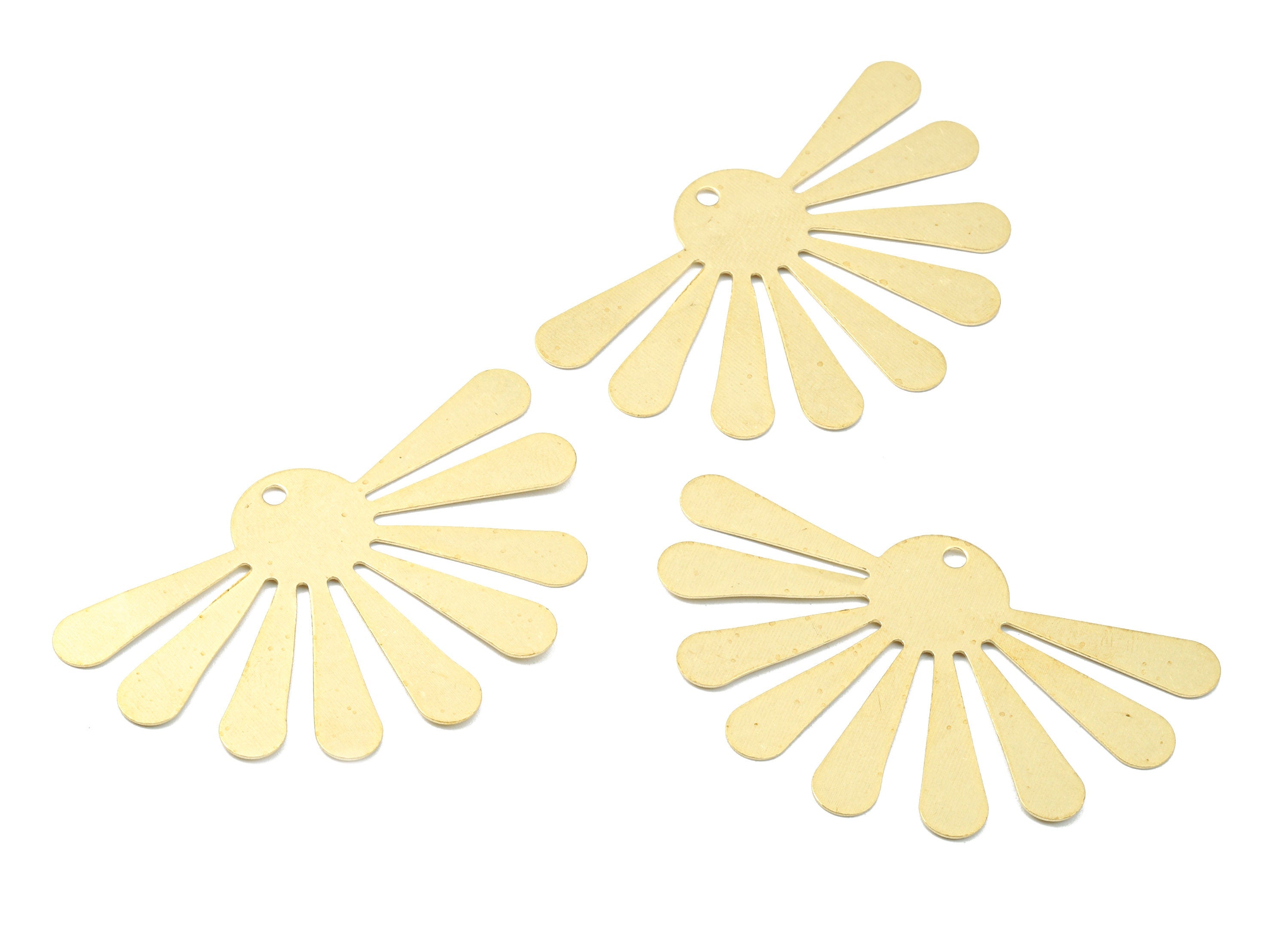 Brass Sun Charms - Raw Brass Sun Earrings and Pendant - Brass Sun Necklace - Jewelry Supplies - 58.41x36.11x0.58mm - PP2418 - DOMEDBAZAAR