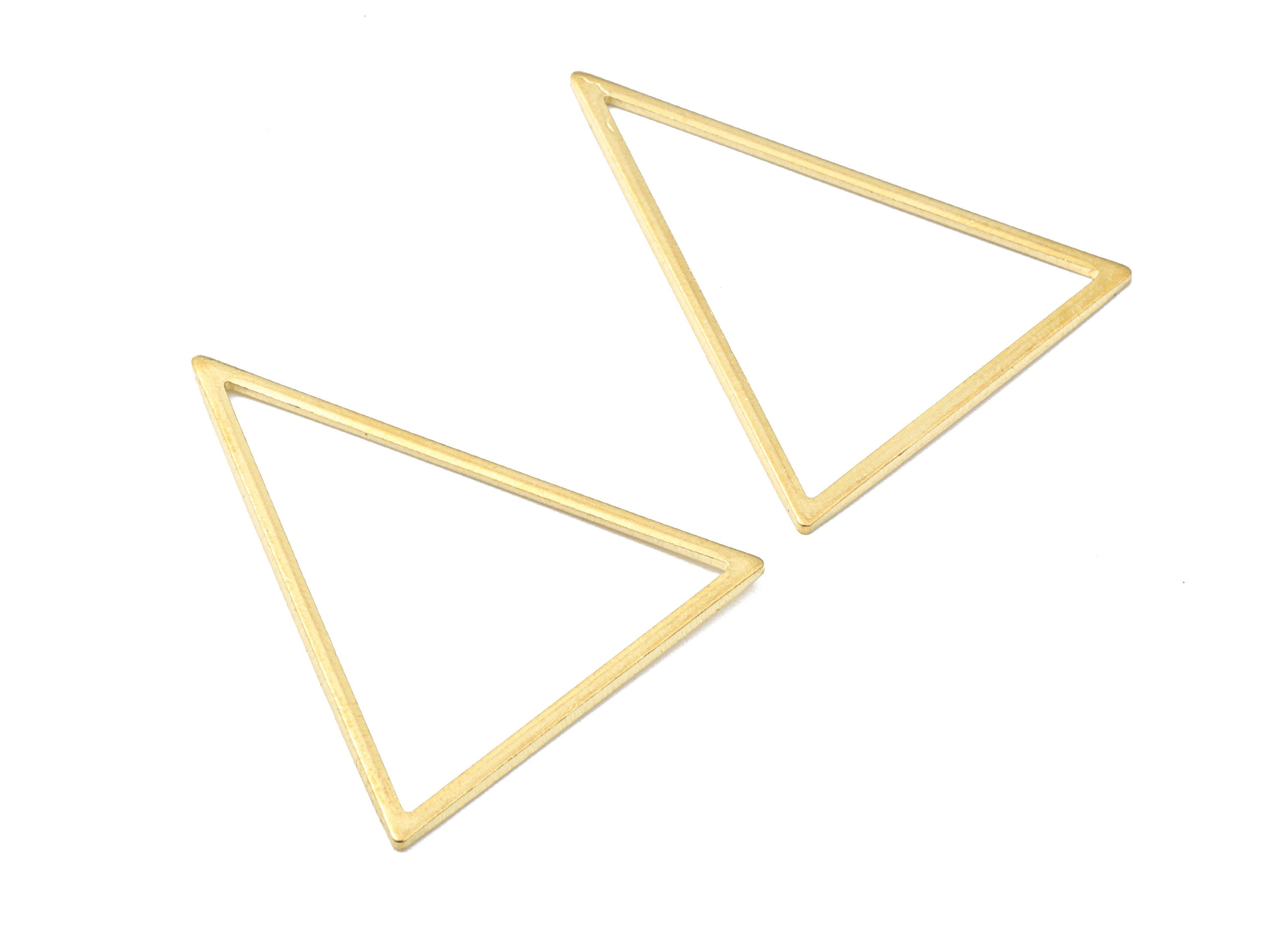 Brass Triangle Ring Charms - Raw Brass Triangle Earrings and Pendant - Brass Triangle Connectors - 36.08x30.51x1mm - PP2597 - DOMEDBAZAAR