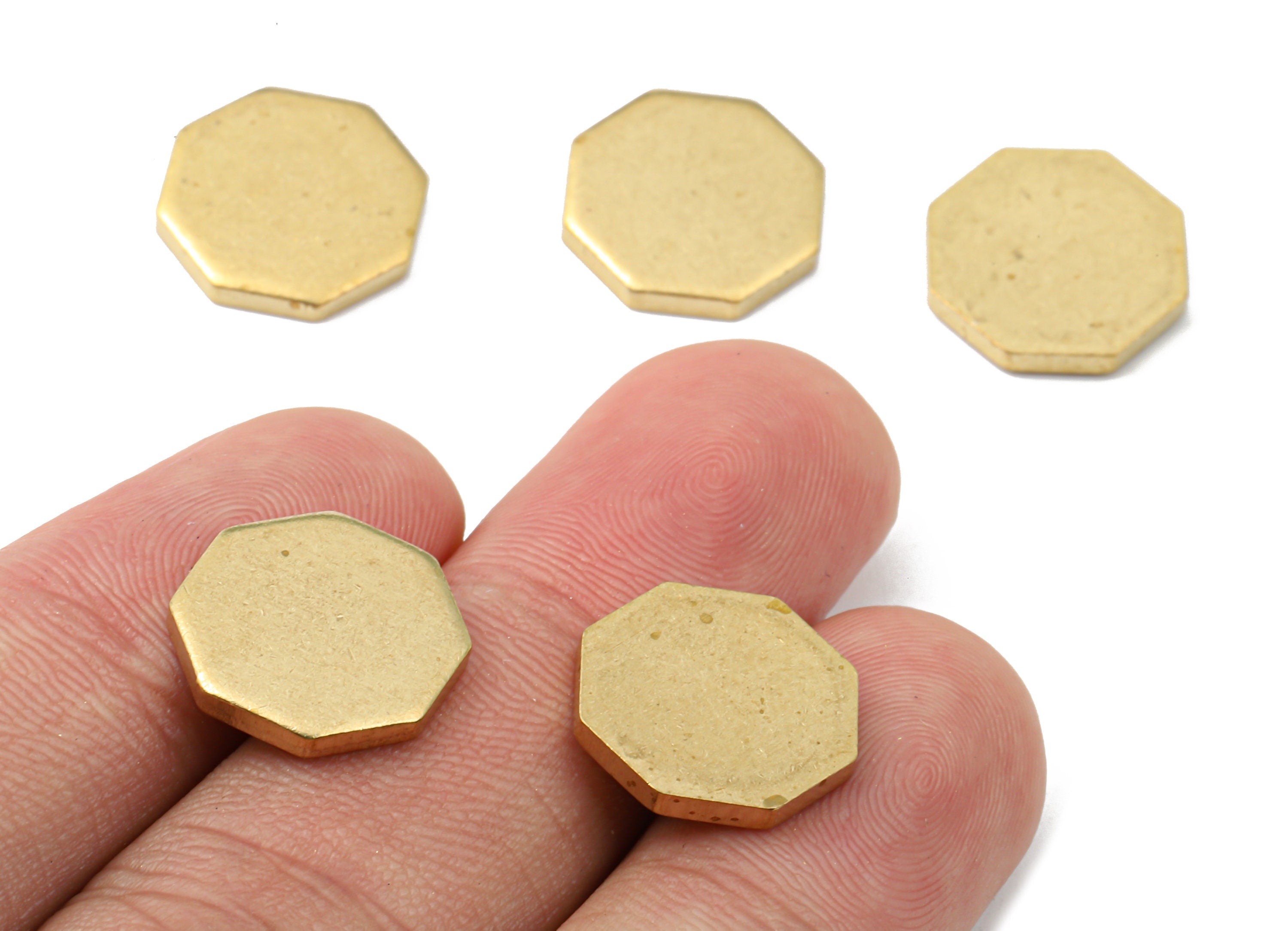 Brass Octagon Blank - Raw Brass Octagon Blank - Brass Octagon Tag - Brass Stamping Tag - 14.06x14.06x2.02mm - PP2682 - DOMEDBAZAAR