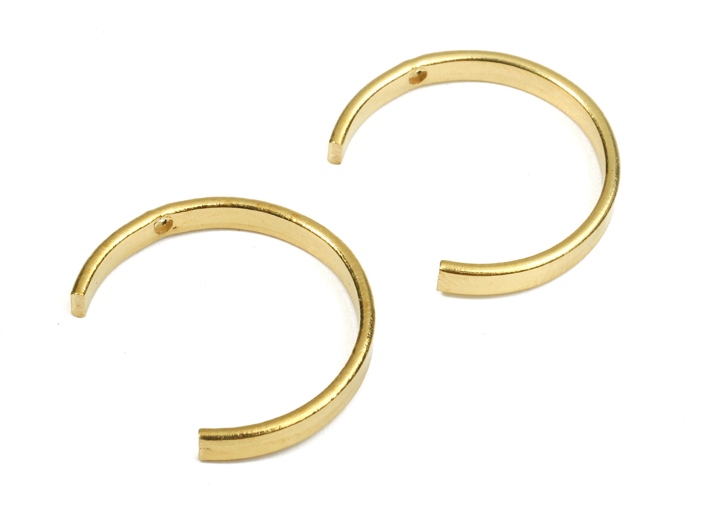 Brass C Earring Charms - Raw Brass Crescent Moon Earrings and Pendant - Brass C Necklace - Jewelry Supplies - 20x2.52x1mm - PP2714 - DOMEDBAZAAR