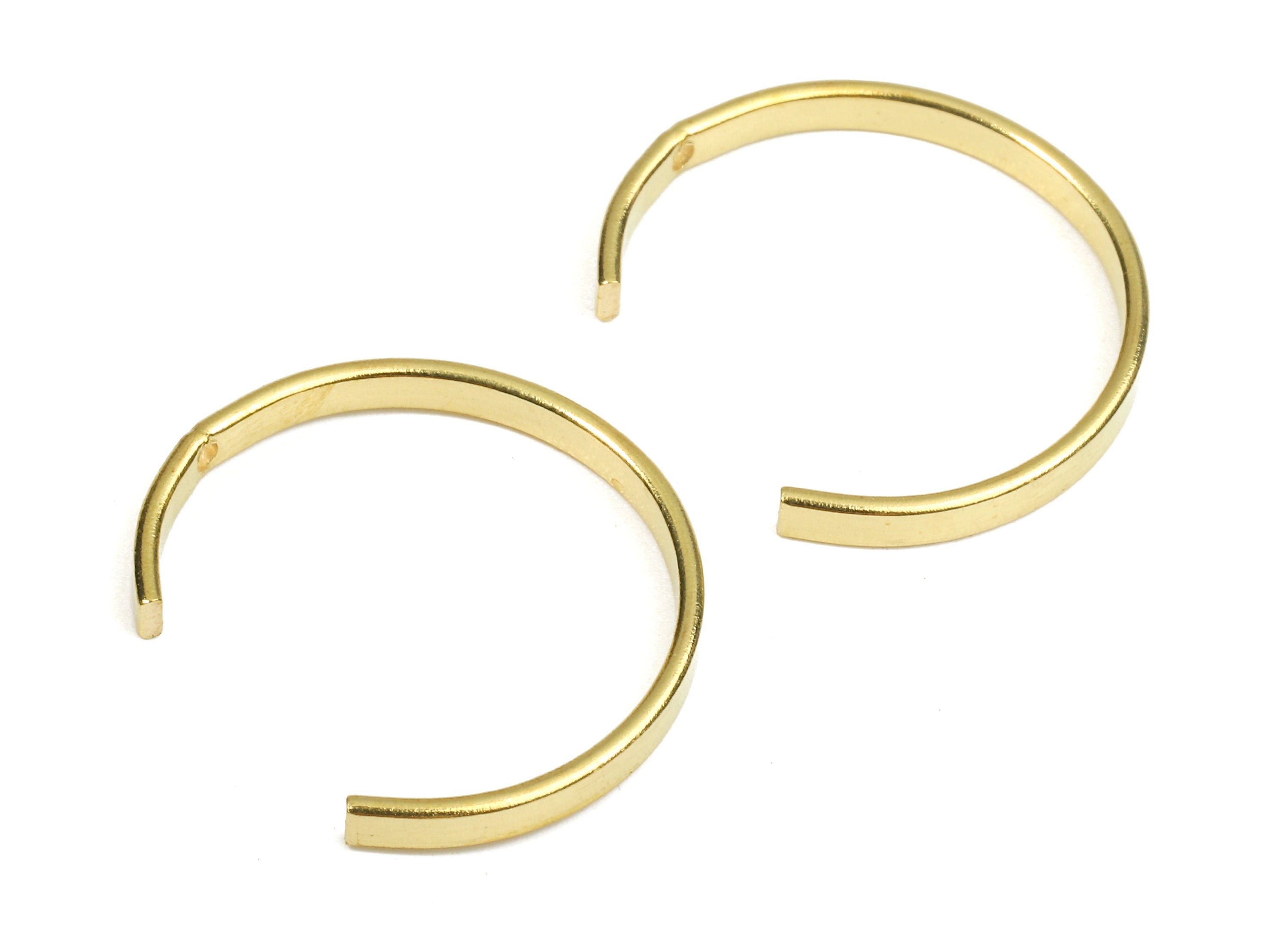 Brass C Earring Charms - Raw Brass Crescent Moon Earrings and Pendant - Brass C Necklace - Jewelry Supplies - 22.82x2.46x1.04mm - PP2715 - DOMEDBAZAAR