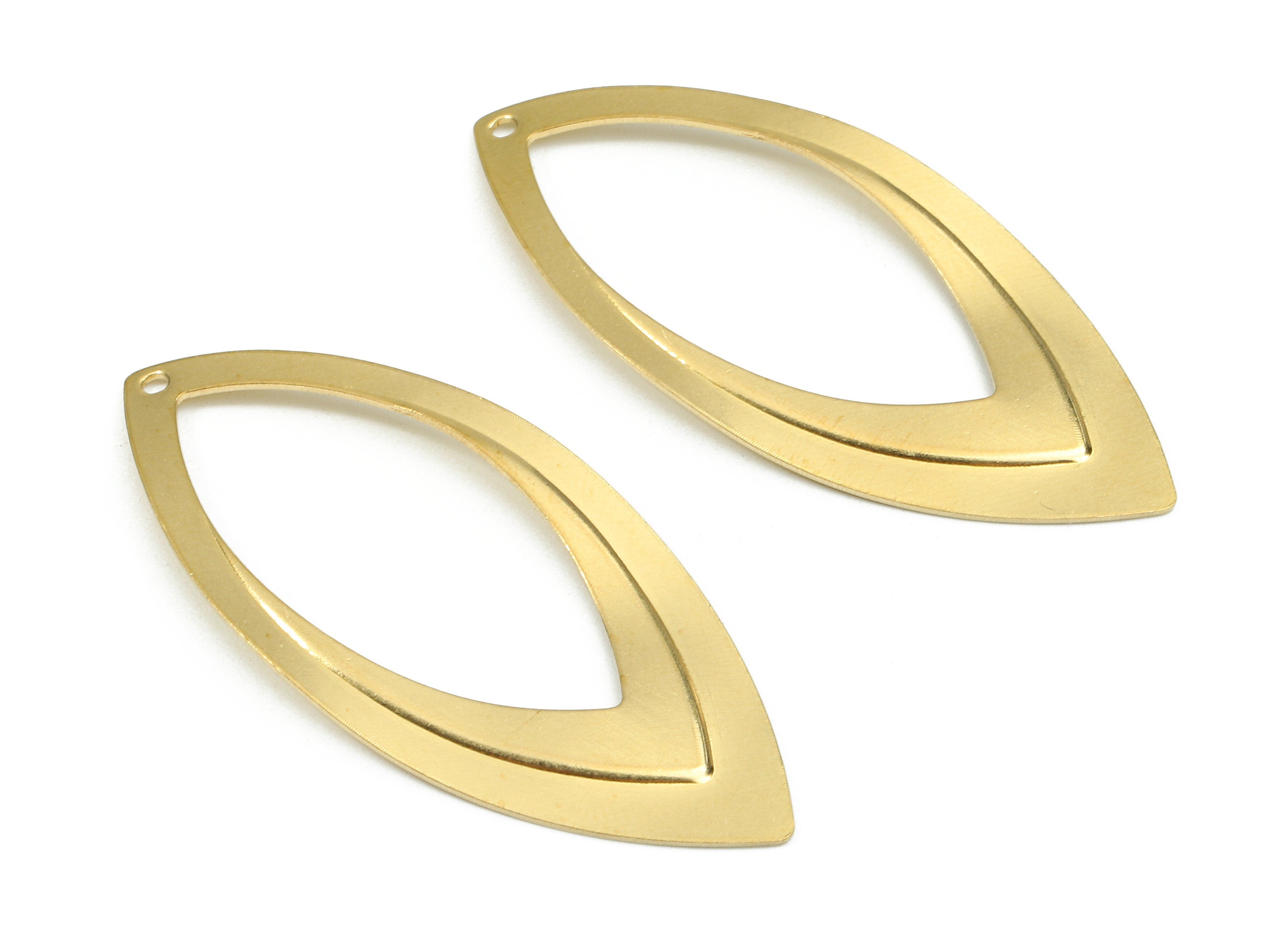 Brass Drop Charms - Raw Brass Drop Earrings and Pendant - Earring Findings - Jewelry Supplies - 47.92x22.68x1.25mm - PP2433 - DOMEDBAZAAR