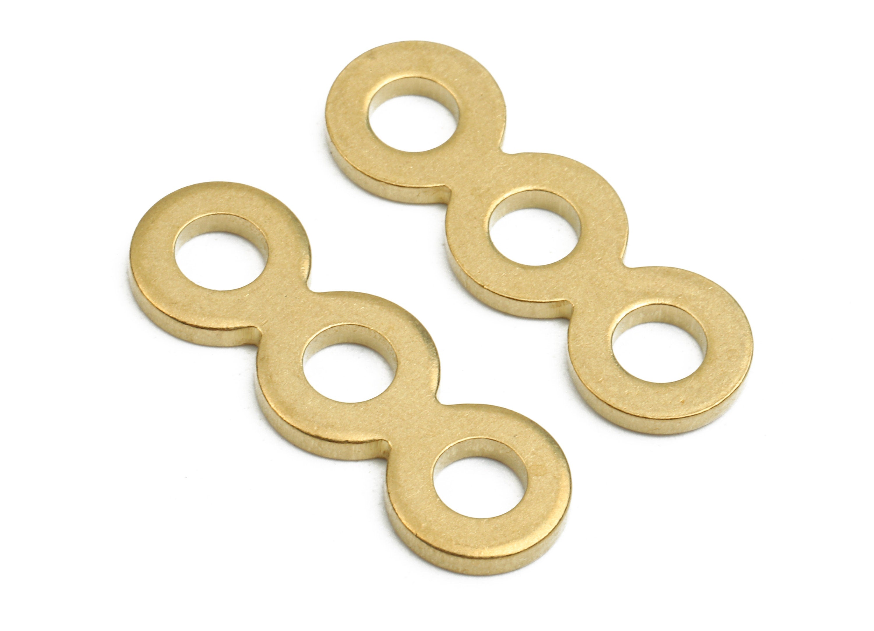 Brass 3 Holes Circle Connectors - Raw Brass Earrings and Bracelet and Necklace Connectors - Connector Findings - 24.12x8.1x1.43mm - PP2667 - DOMEDBAZAAR