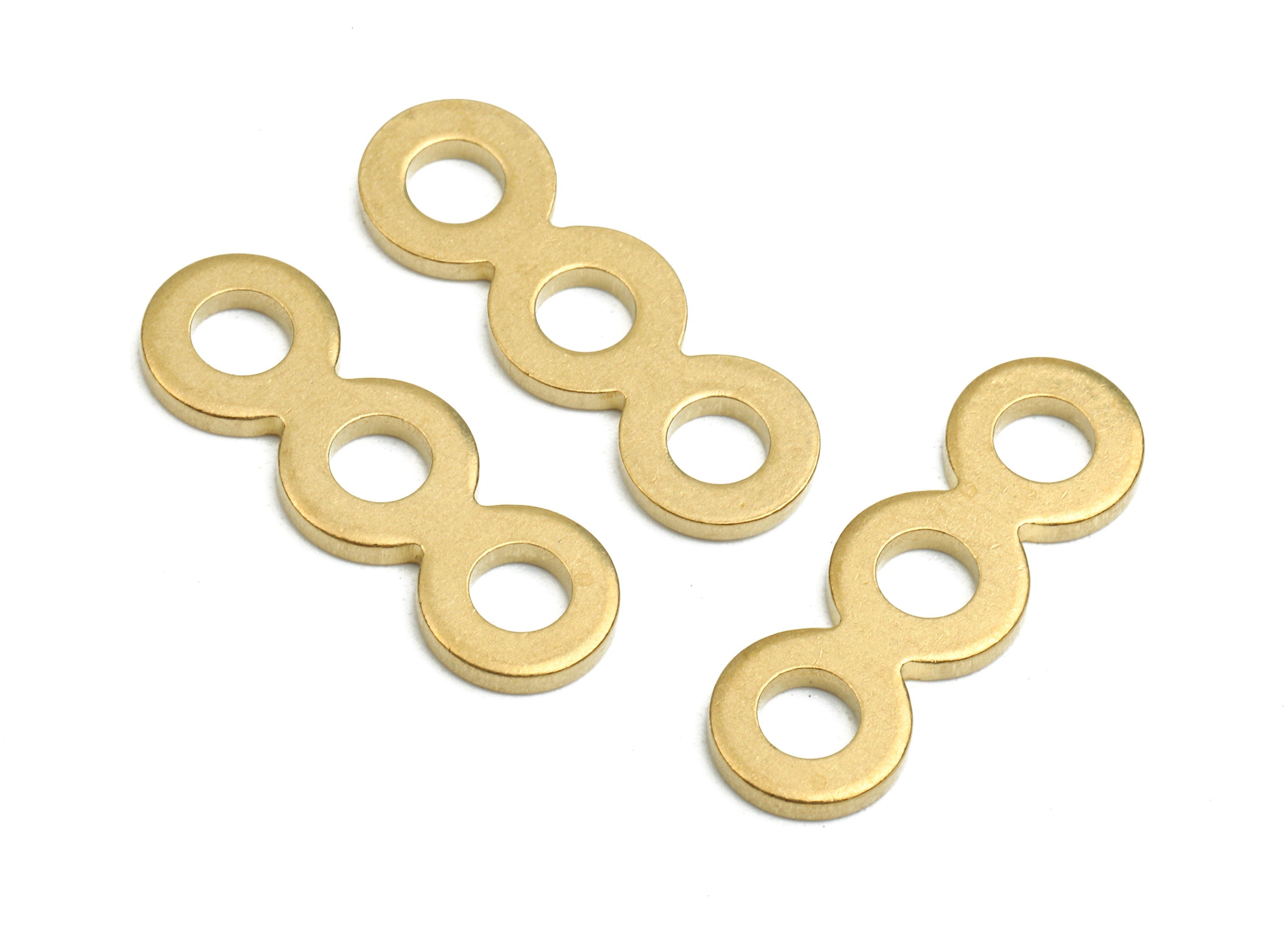Brass 3 Holes Circle Connectors - Raw Brass Earrings and Bracelet and Necklace Connectors - Connector Findings - 24.12x8.1x1.43mm - PP2667 - DOMEDBAZAAR