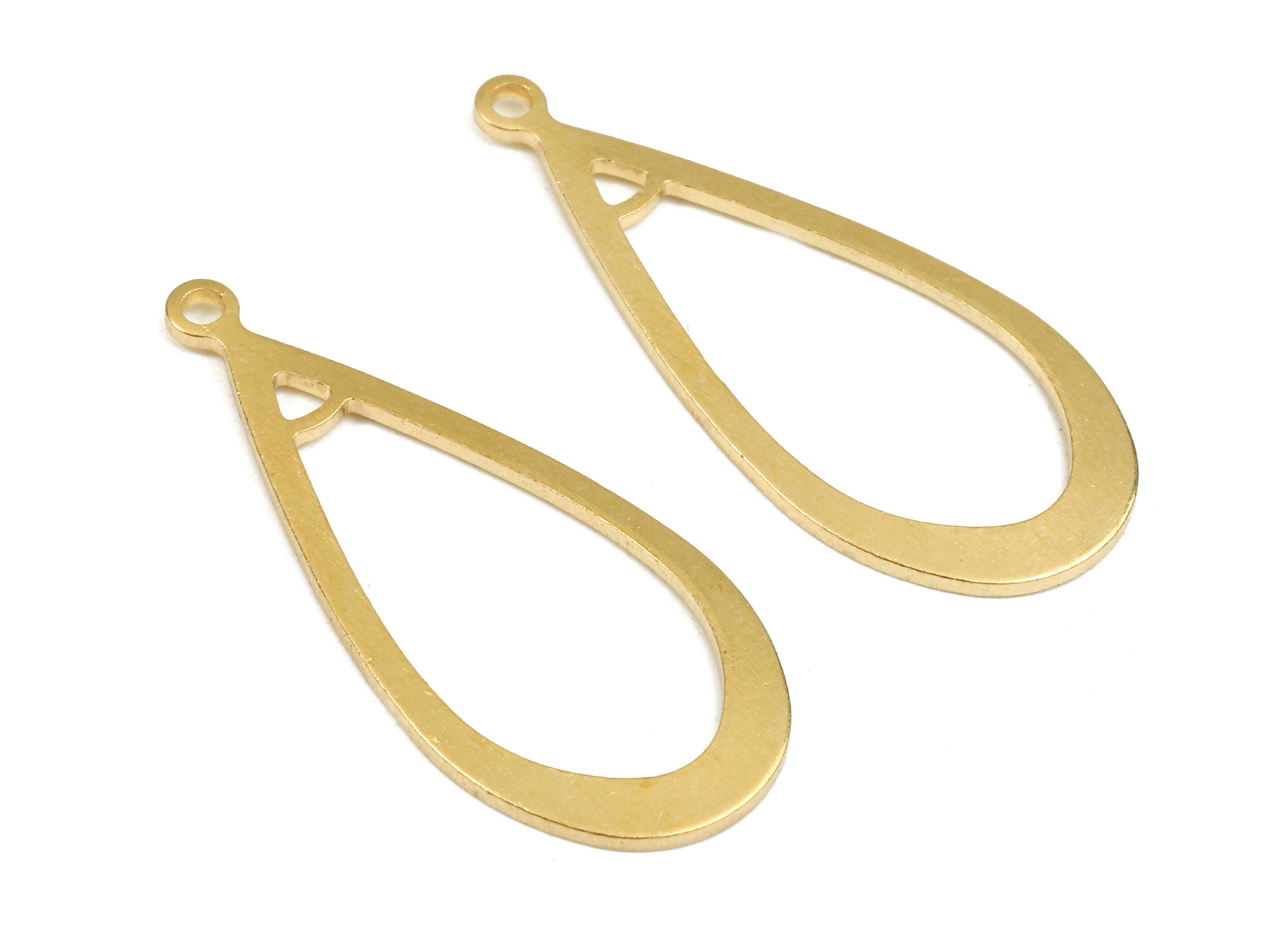 Brass Drop Charms - Raw Brass Drop Earrings and Pendant - Earring Findings - Jewelry Supplies - 29.97x12.97x1.1mm - PP2539 - DOMEDBAZAAR