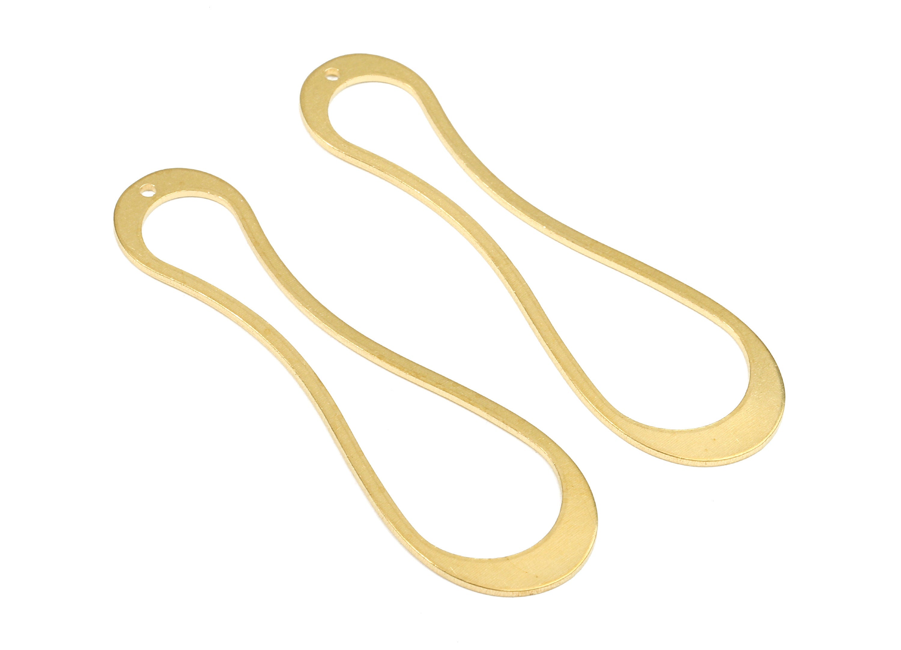 Brass Teardrop Charms - Raw Brass Teardrop Earrings and Pendant - Brass Teardrop Necklace - Jewelry Supplies - 50.71x15.37x1.03mm - PP2661 - DOMEDBAZAAR